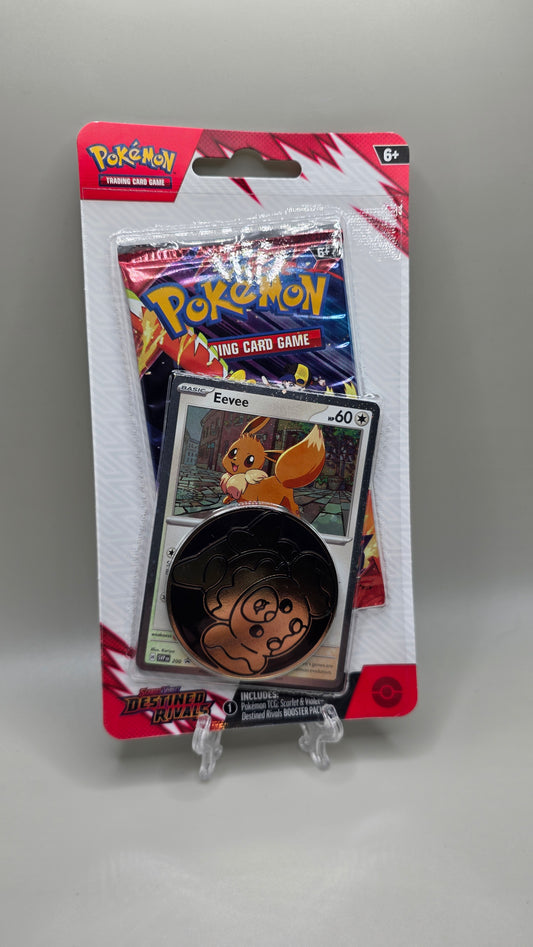 Pokemon TCG Destined Rivals Blister Pack 1 Booster Pack Eevee Promo Factory Sealed