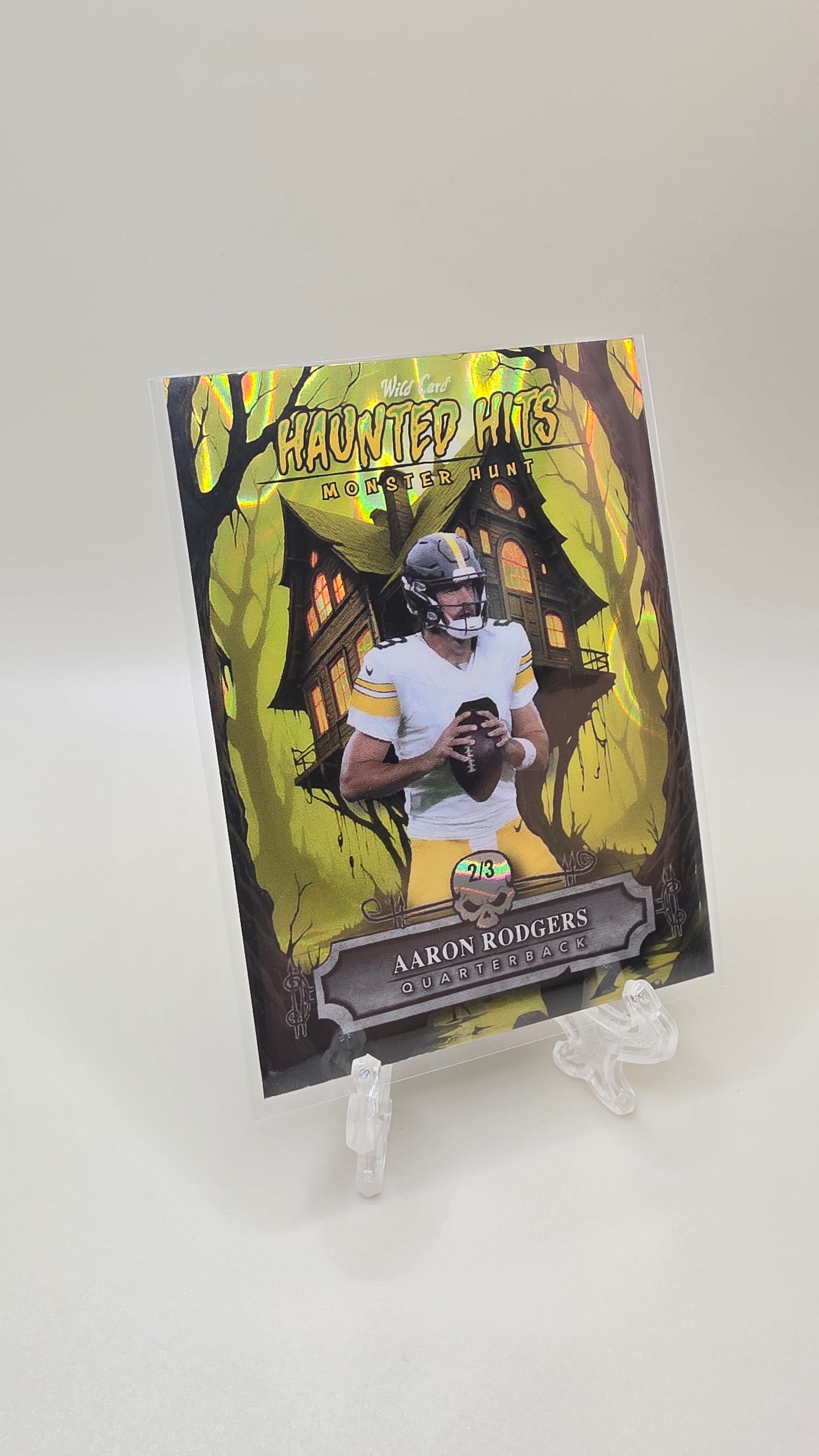 2025 Wild Card Aaron Rodgers Haunted Hits Monster Hunt Lava Yellow /3 #HHH-AR