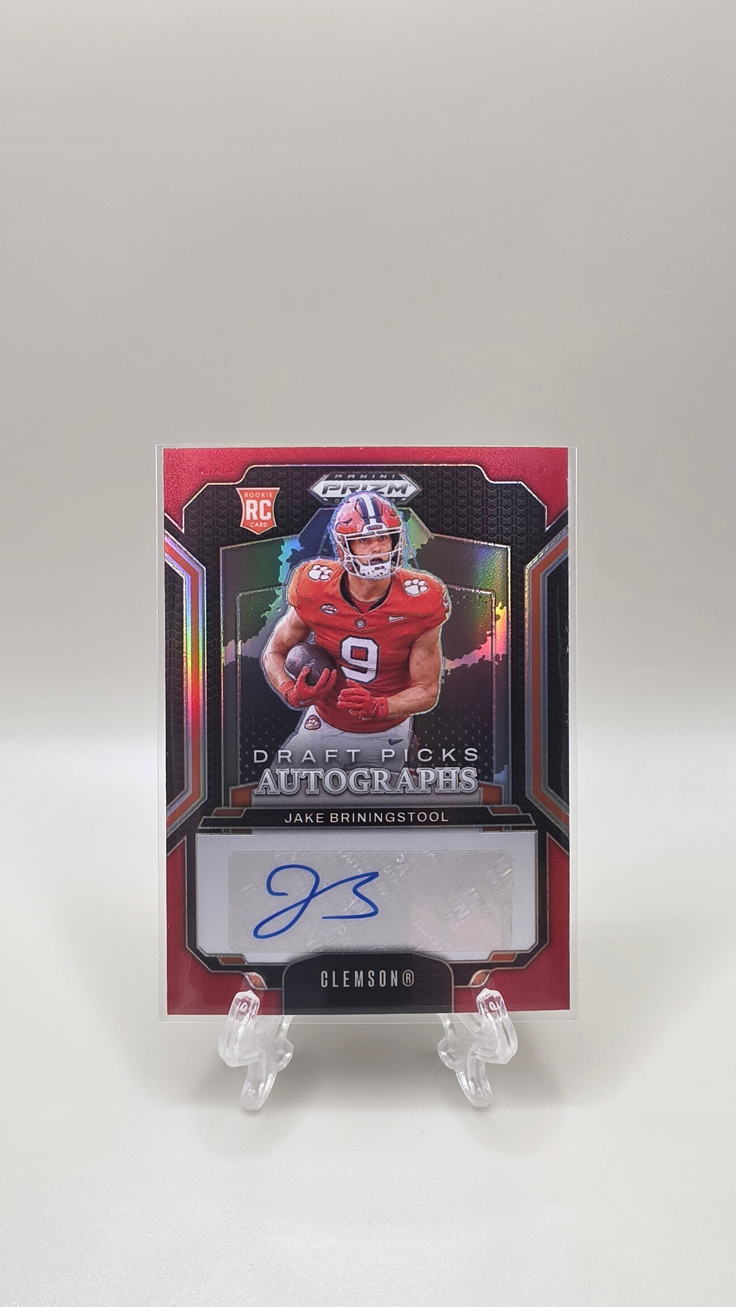 2025 Panini Prizm Draft Picks Autographs Jake Briningstool Red #/399 Card #DPA-JBL