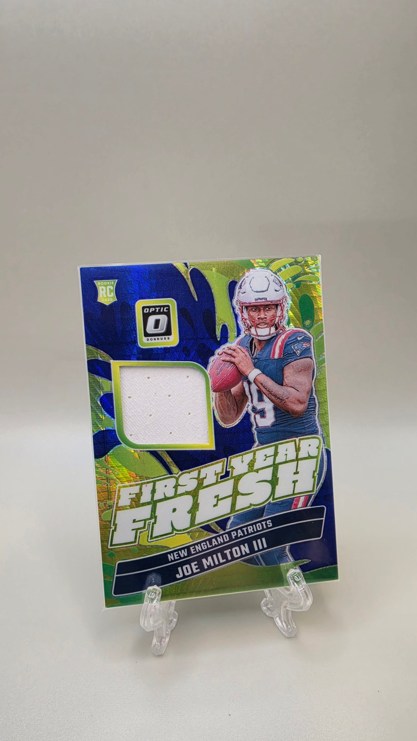 2024 Donruss Optic Joe Milton III First Year Fresh Mem RC #FYF-JMN