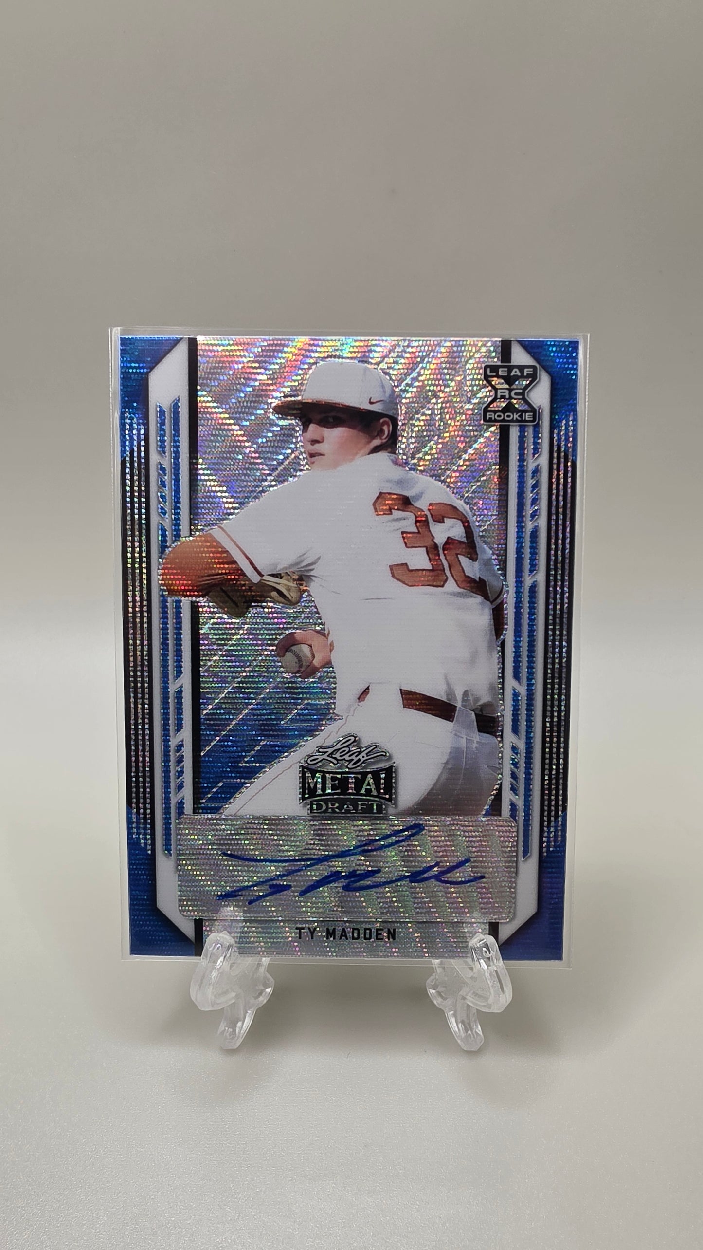 2021 Leaf Metal Draft Ty Madden Blue Auto #/20 Card # BA-TM1