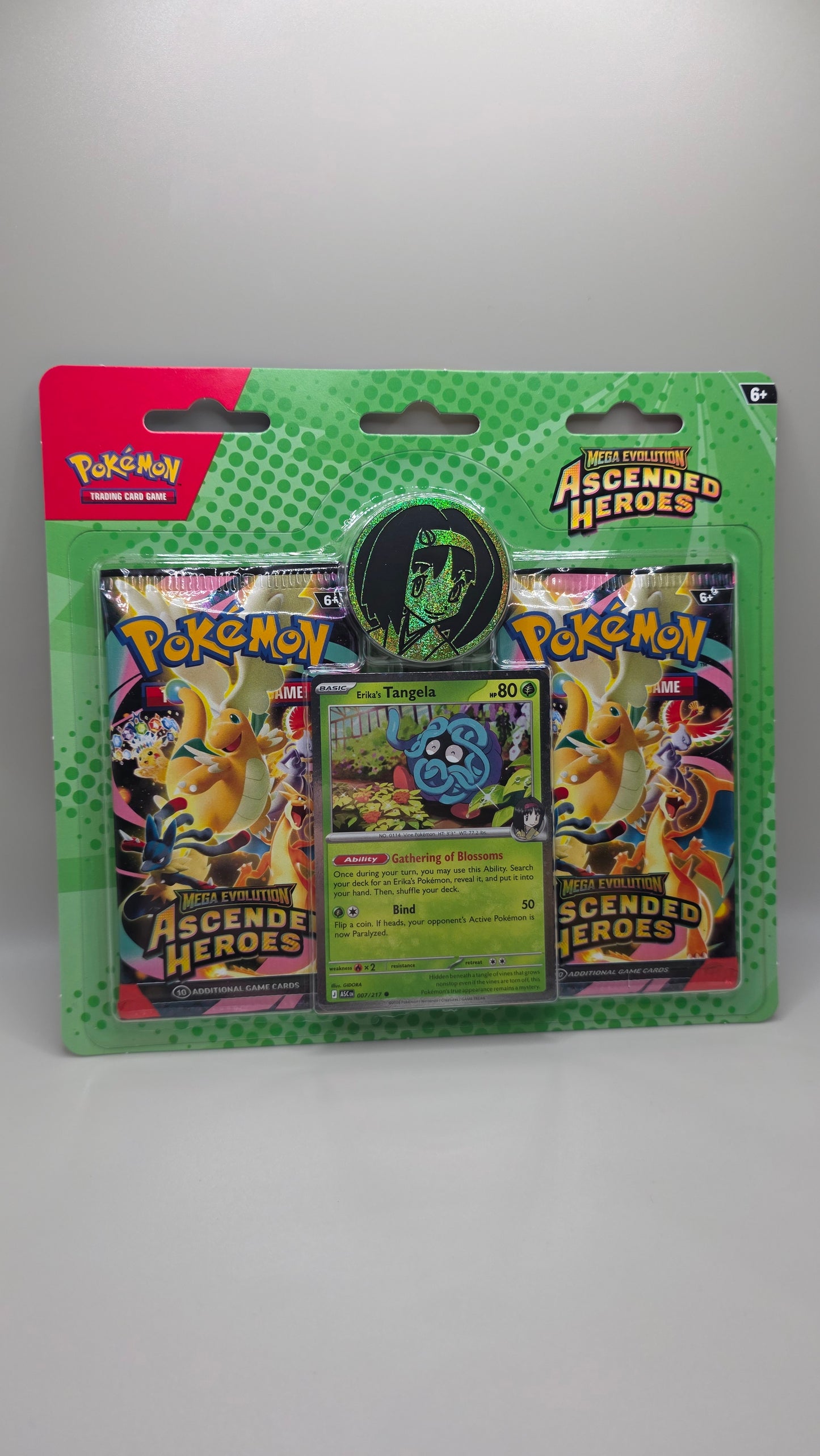 Pokémon TCG Ascended Heroes Erika's Tangela 2pk Blister Mega Evolution