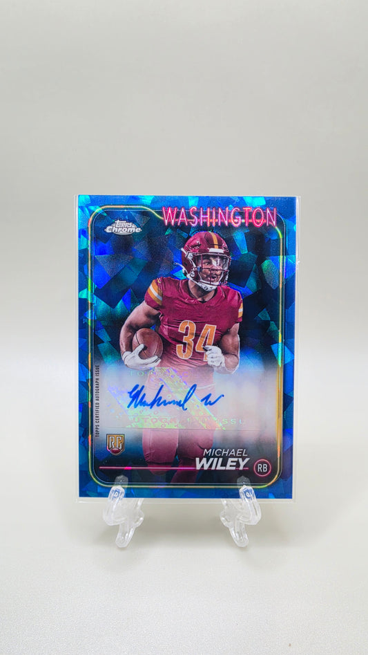 2024 Topps Chrome Michael Wiley Blue Refractor Auto Card #RA-MWI