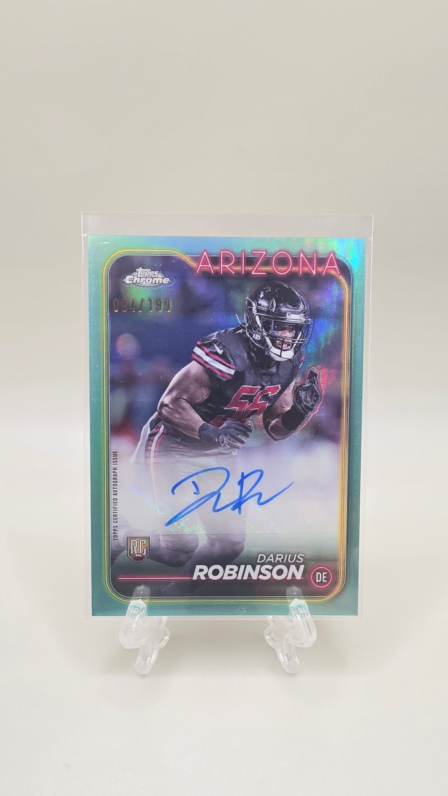 2024 Topps Chrome Darius Robinson Aqua Rookie Refractor Auto /199 #RA-DRO