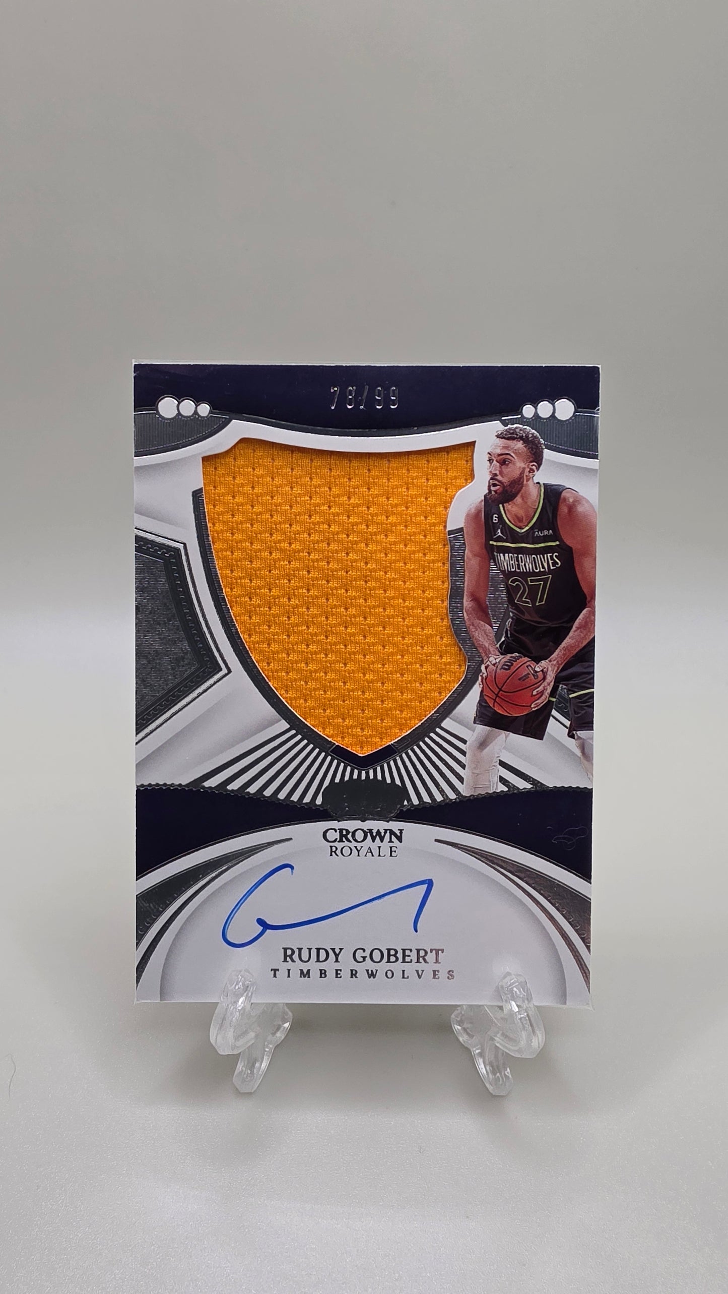 2022-23 Panini Crown Royale Rudy Gobert Silhouettes Patch Auto #/99 Card # S-RGB