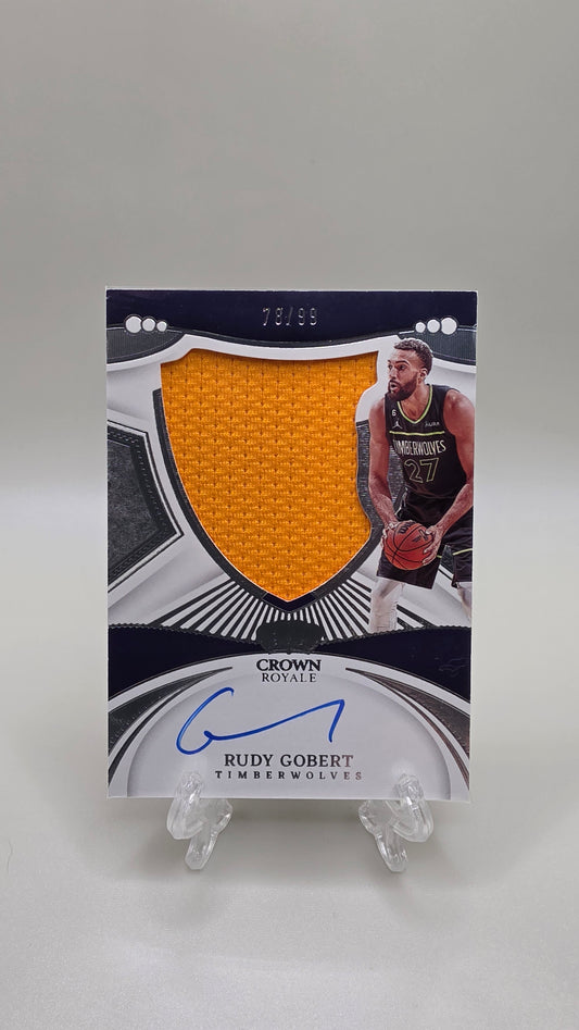2022-23 Panini Crown Royale Rudy Gobert Silhouettes Patch Auto #/99 Card # S-RGB