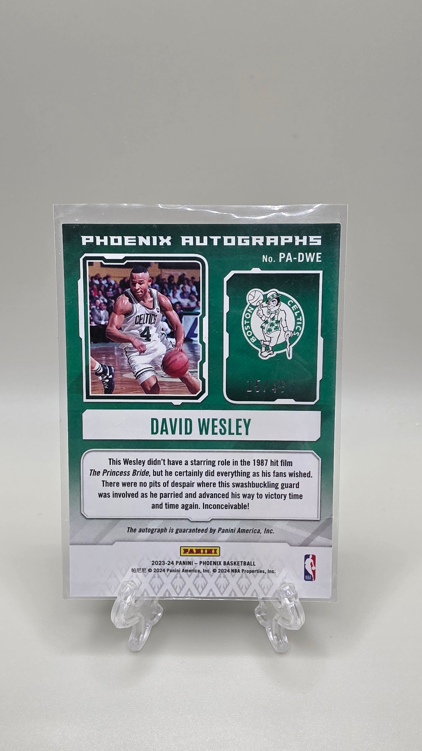2023-24 Panini Phoenix Autographs David Wesley #/49 Card #PA-DWE
