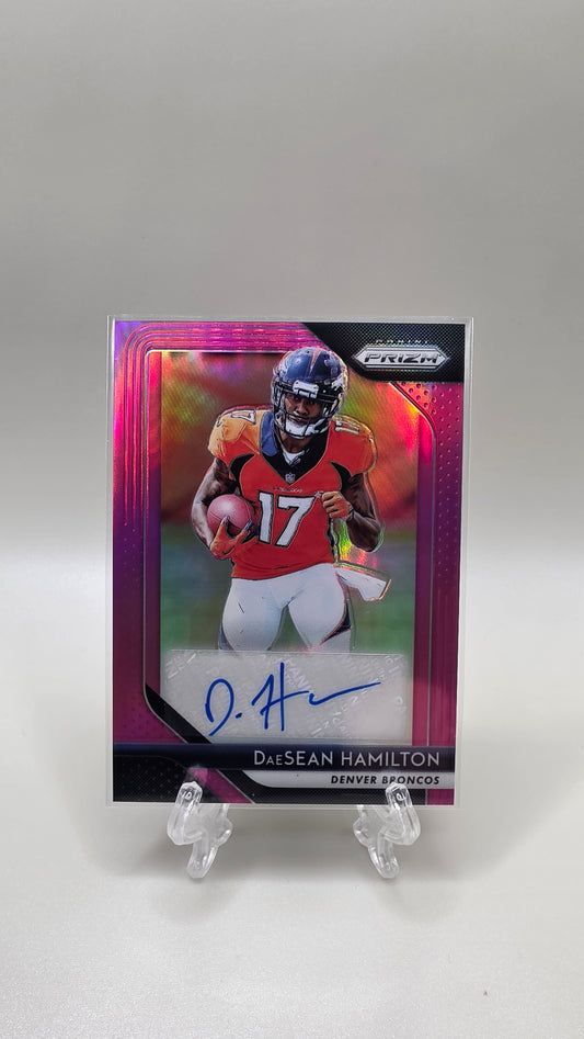 2018 Panini Prizm DaeSean Hamilton Pink Prizm Auto Card #RA-DSH
