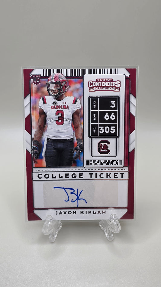 2020 Panini Contenders Javon Kinlaw College Ticket Auto Card #165
