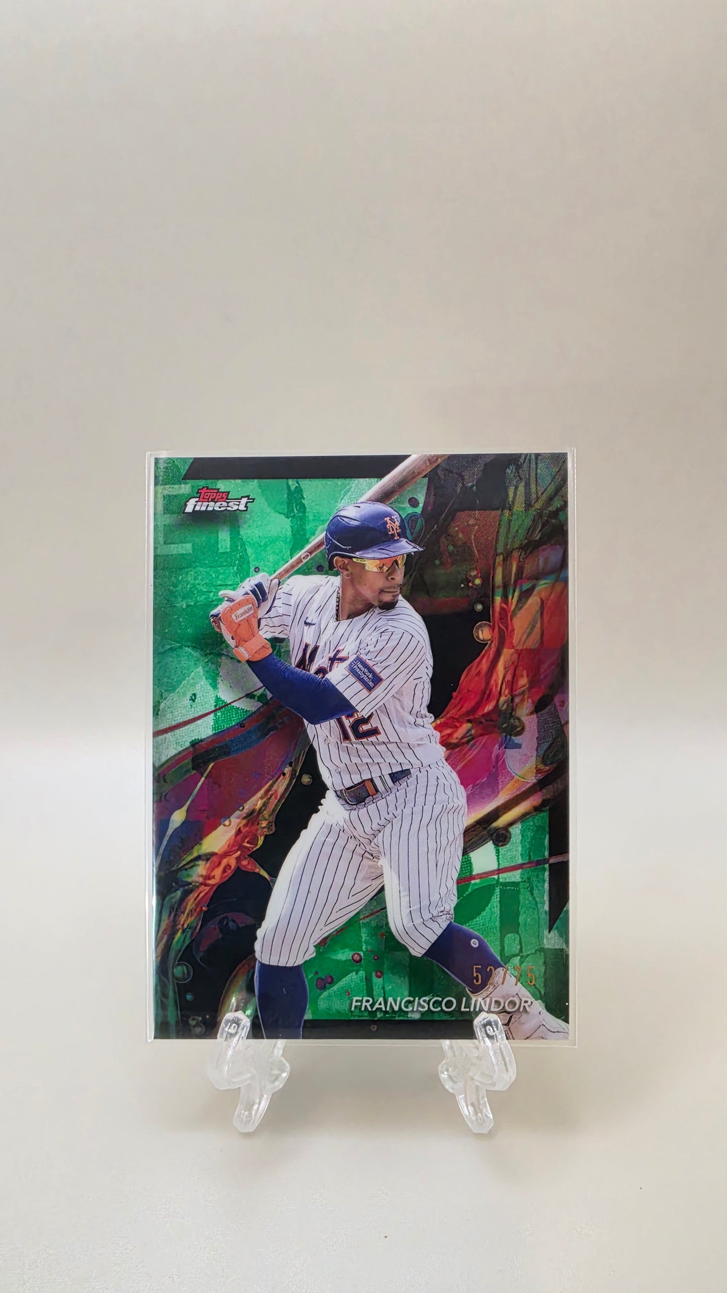 2024 Topps FInest Francisco Lindor Green /75 #9