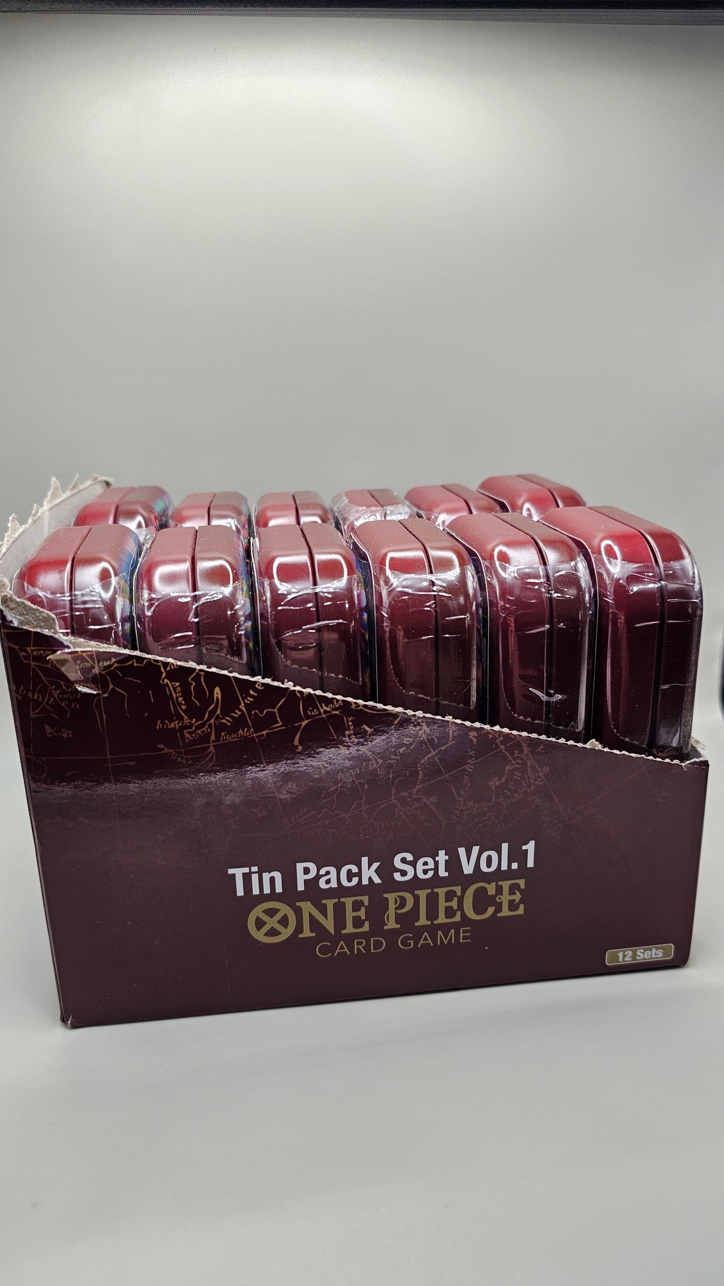 One Piece Card Game Tin Pack Set Vol 1 Display Box New English (x12 Tins)