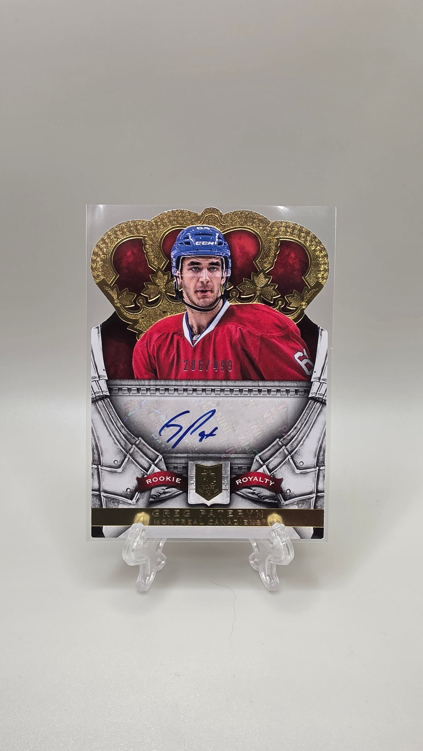 2013-14 Crown Royale Hockey Greg Pateryn Rookie Royalty Auto #/499 Die Cut Card # 220
