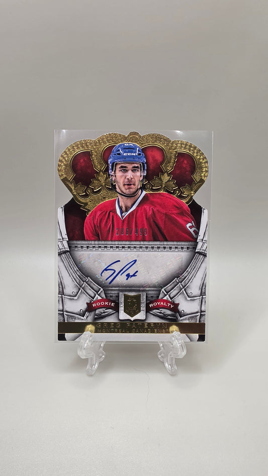 2013-14 Crown Royale Hockey Greg Pateryn Rookie Royalty Auto #/499 Die Cut Card # 220