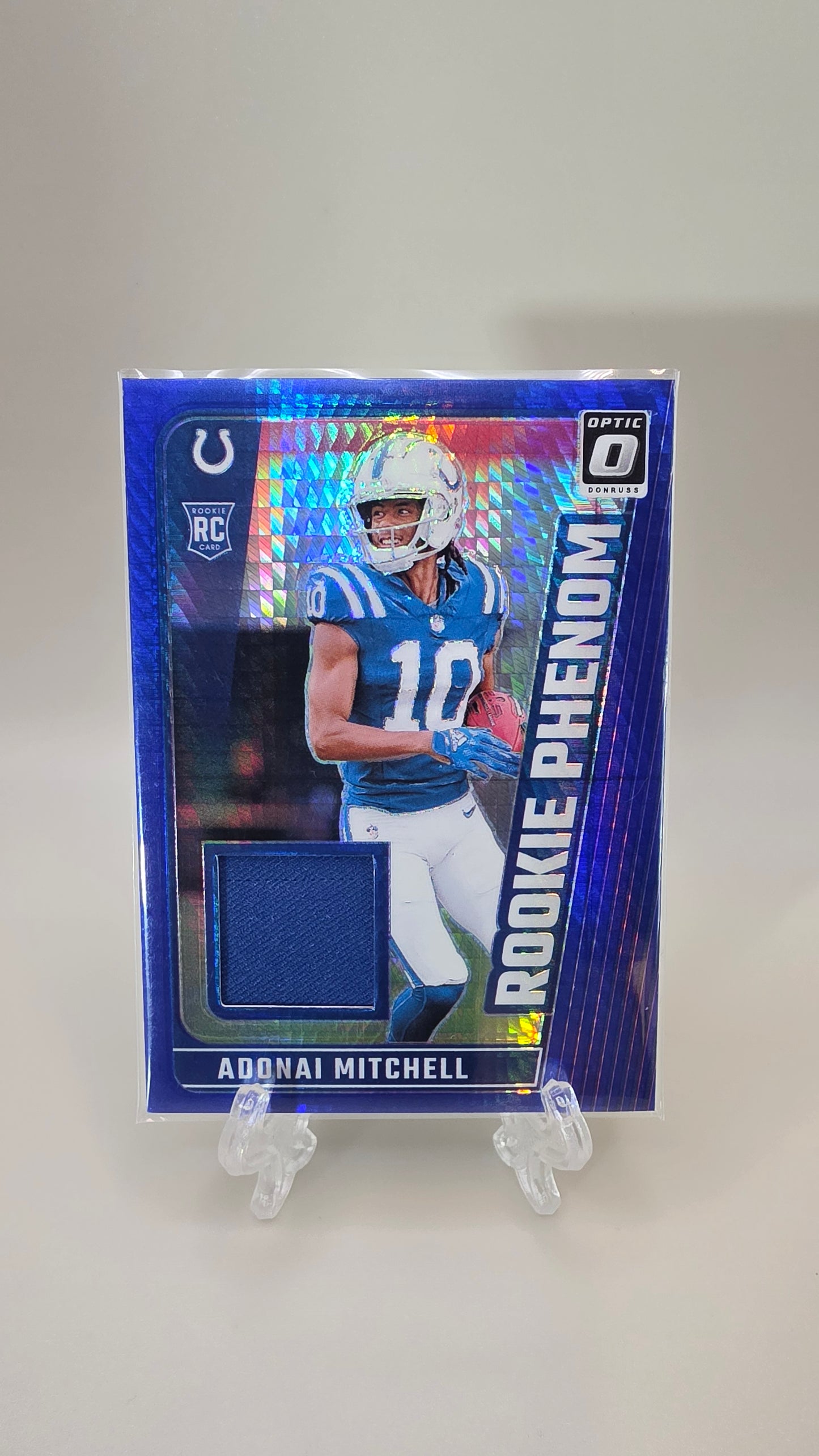 2024 Donruss Optic Adonai Mitchell Rookie Phenom Blue Hyper Mem #RPB-AML