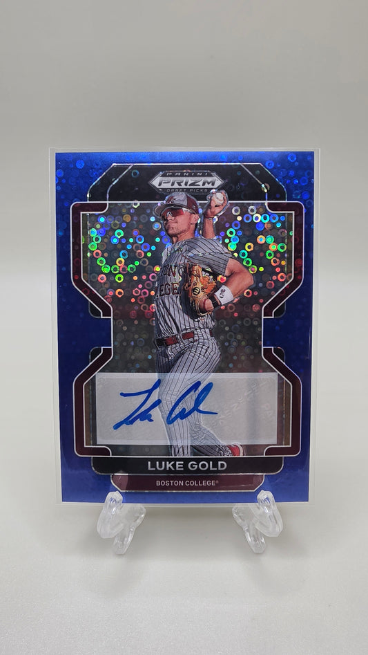 2022 Panini Prizm Draft Picks Luke Gold Blue Donut #/25 Auto Card # PDP147