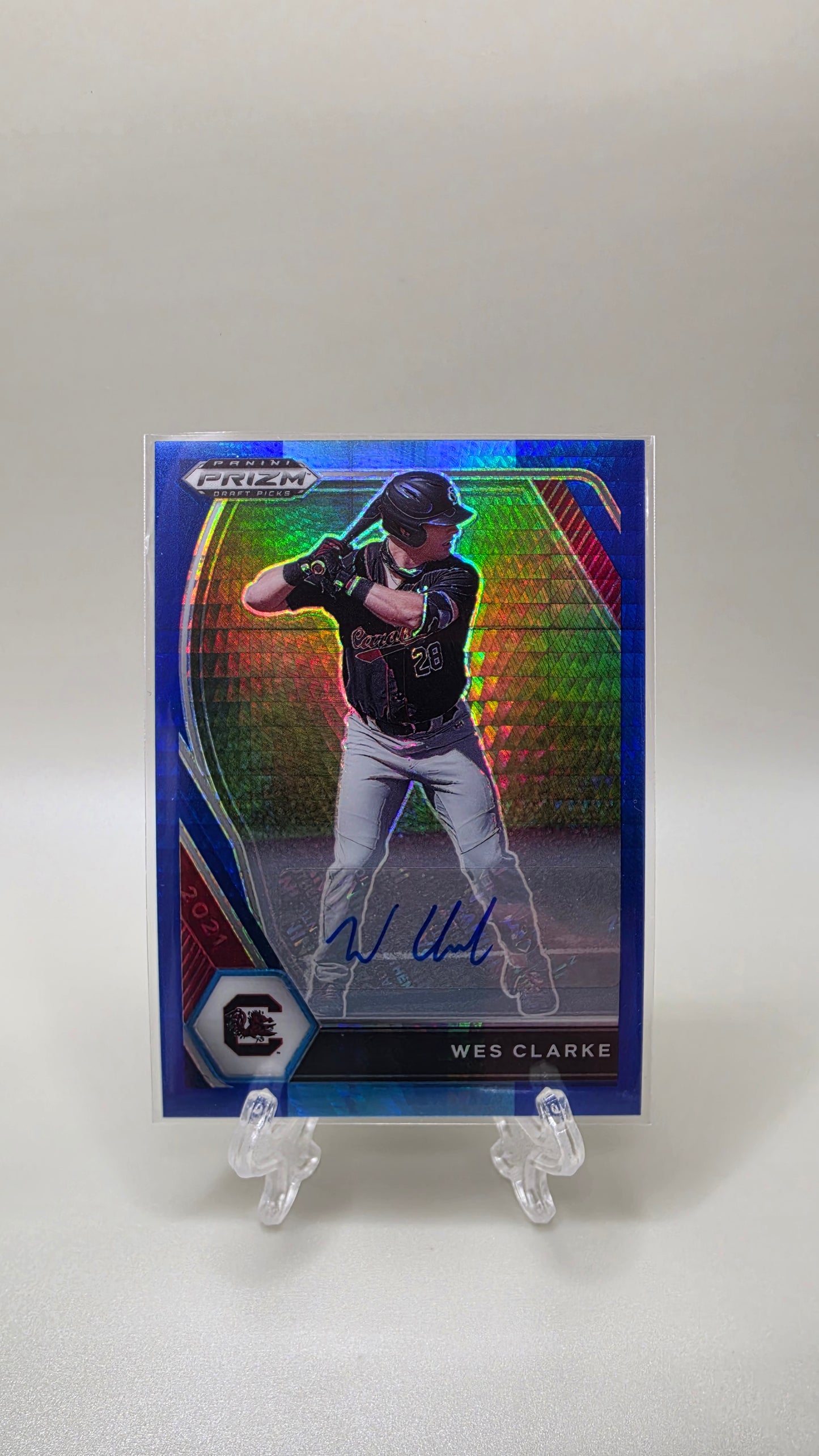 2021 Panini Prizm Draft Picks Wes Clarke Wave Auto Card # PDP40