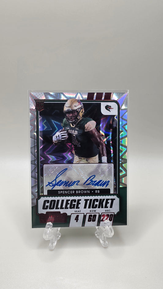 2021 Panini Contenders Draft Picks Spencer Brown College Ticket Red Auto Card # 206