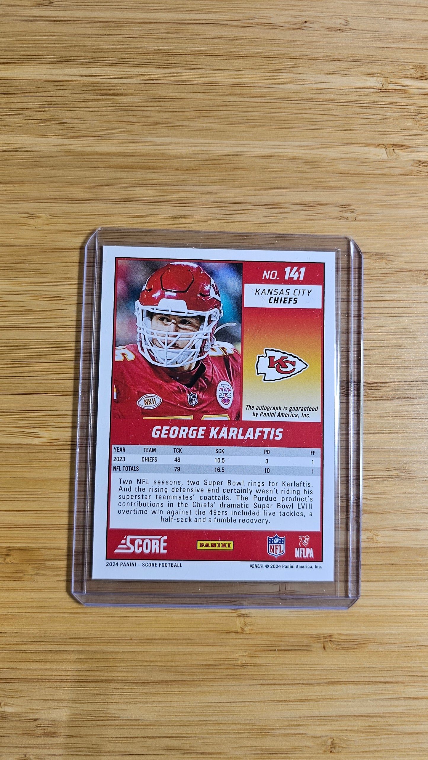 2024 Score George Karlaftis Autograph Card # No.141