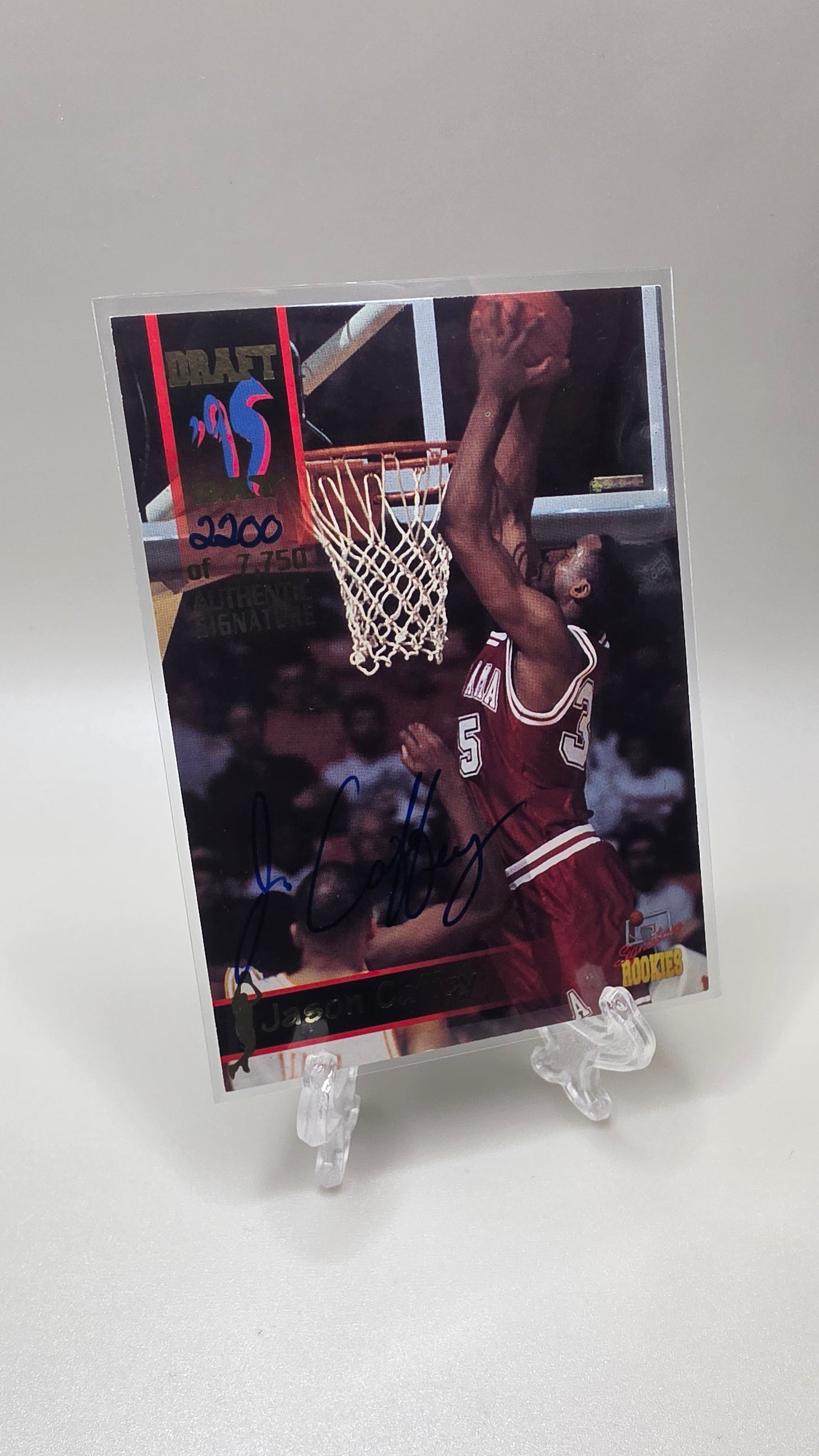 1995 Signature Rookies Jason Caffey Auto #/7750 Card #43