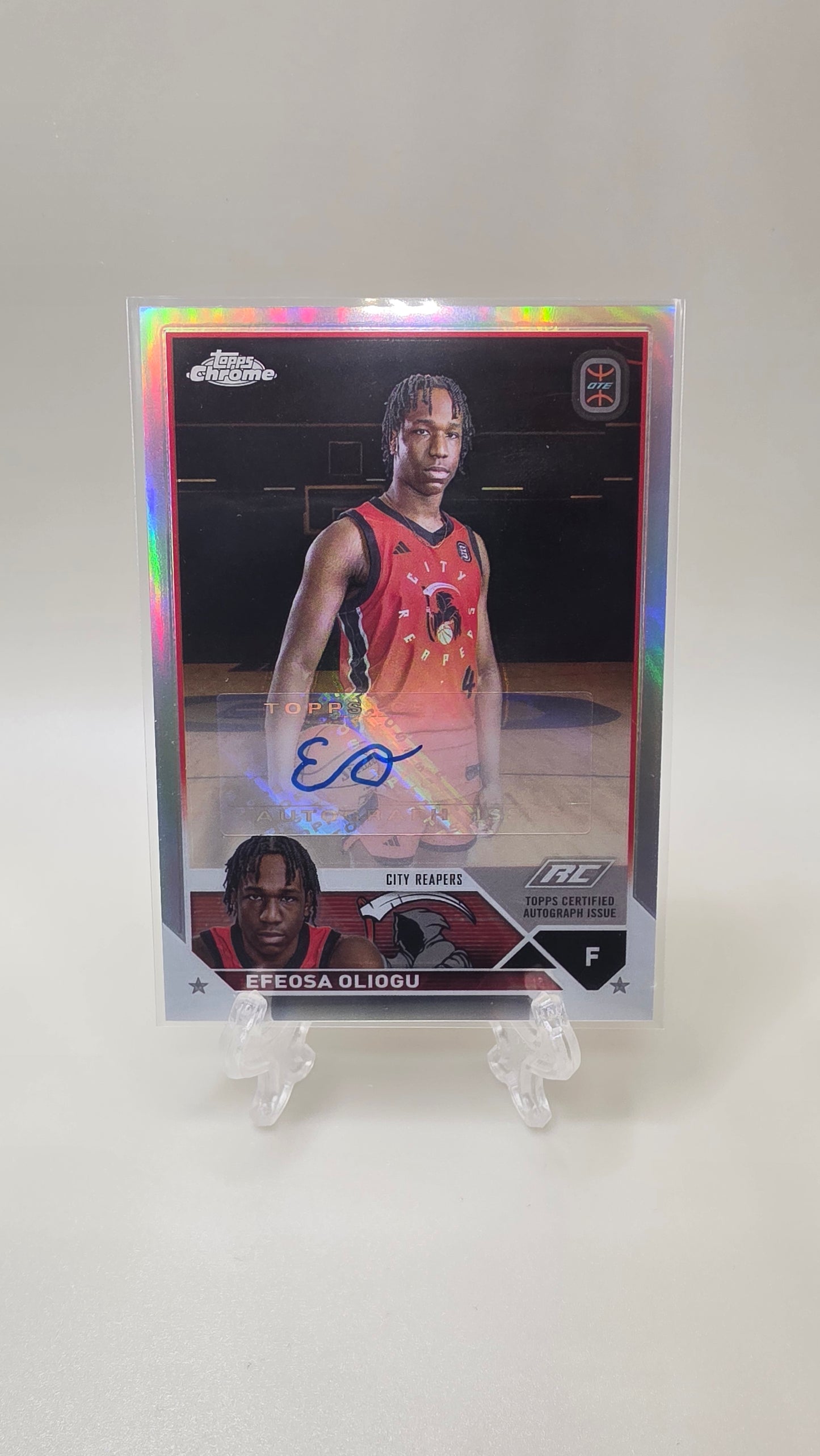 2024 Topps Chrome Overtime Elite Efeosa Oliogu Rookie Auto Card #A-EOA