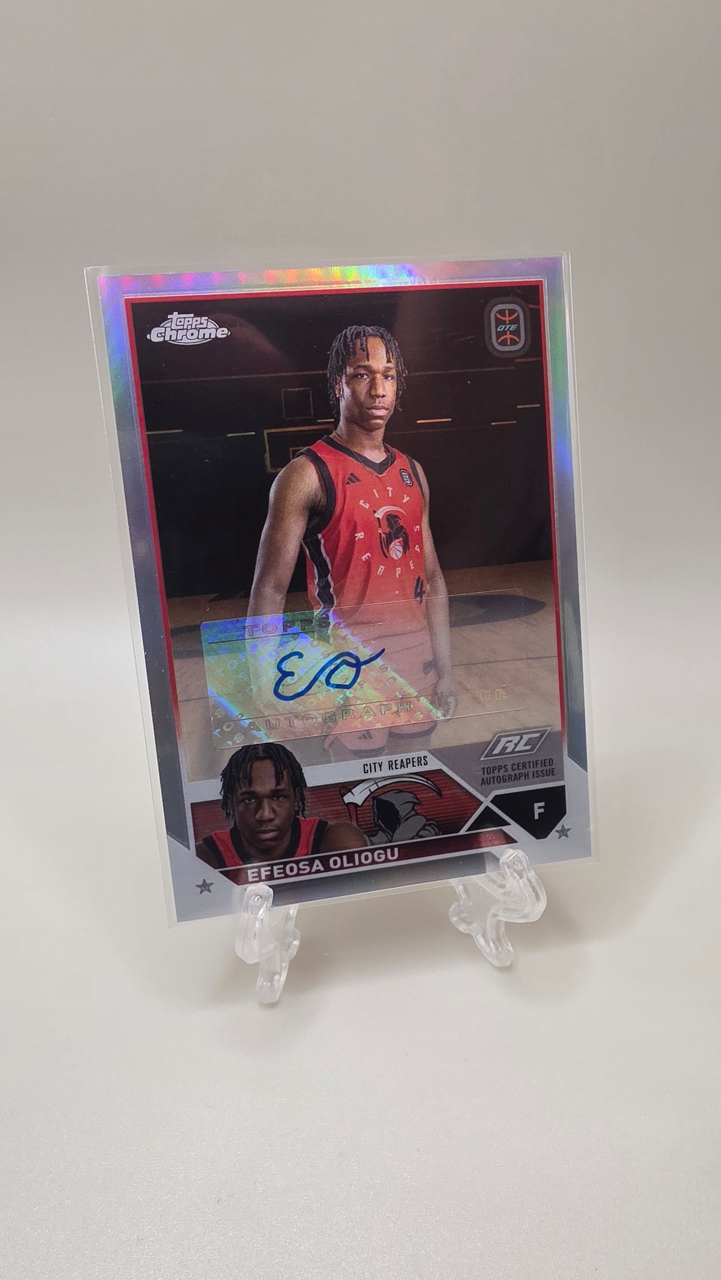 2024 Topps Chrome Overtime Elite Efeosa Oliogu Rookie Auto Card #A-EOA