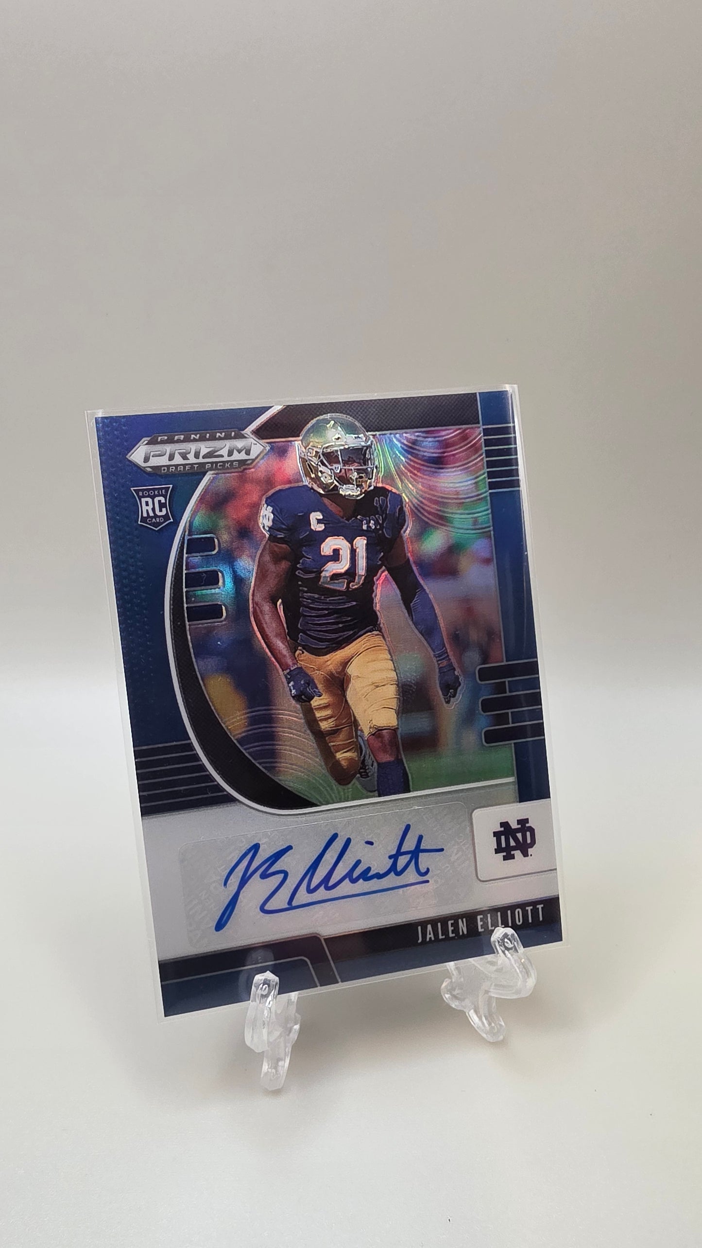 2020 Prizm Draft Picks Jalen Elliott Blur RC Auto #187