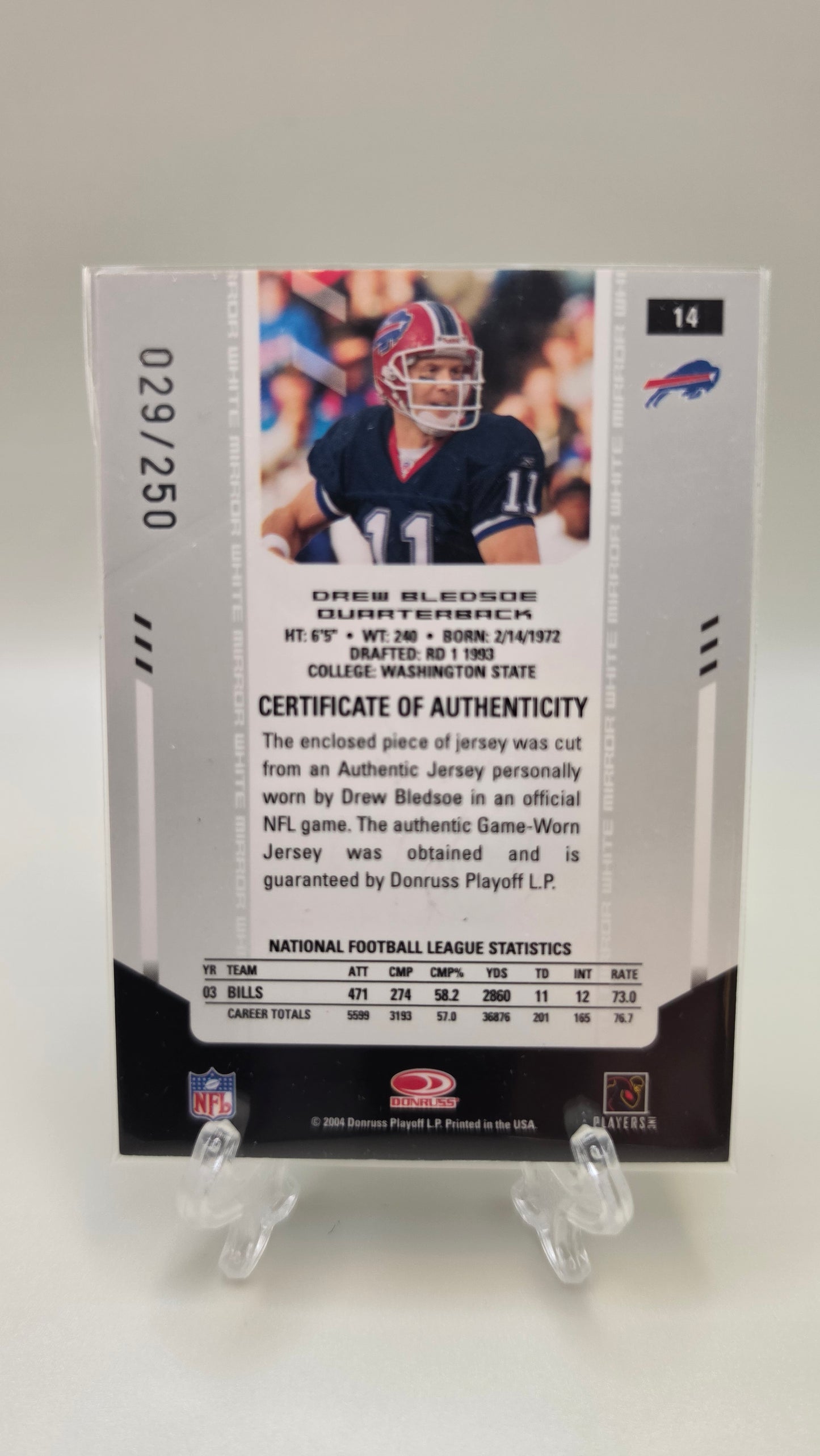 2004 Donruss Drew Bledsoe Leaf Certified Materials /250 #14