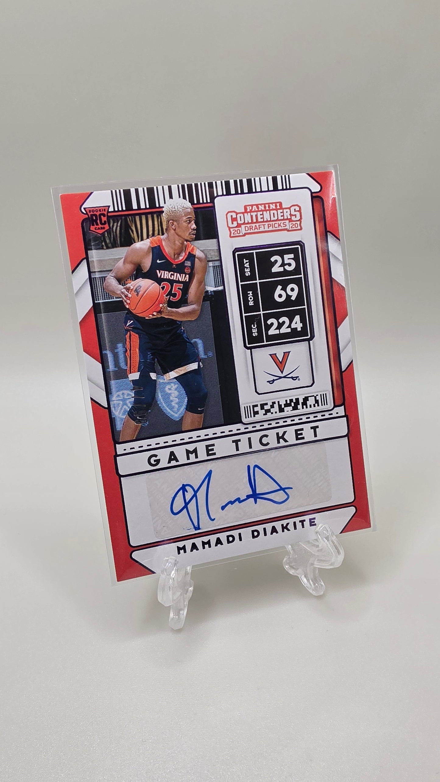 2020 Panini Contenders Game Ticket Mamadi Diakite Auto #/99 Card #25