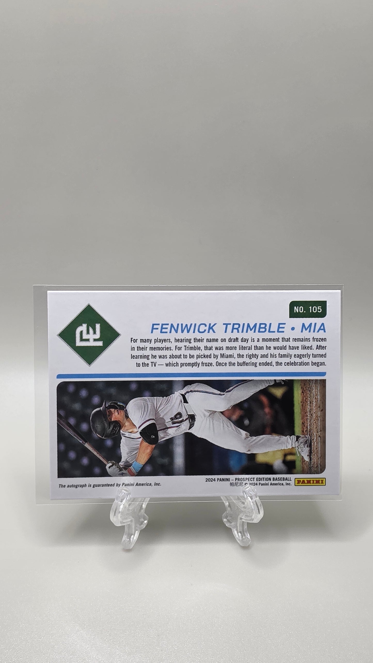 2024 Panini Prospect Edition Fenwick Trimble Auto Card # 105