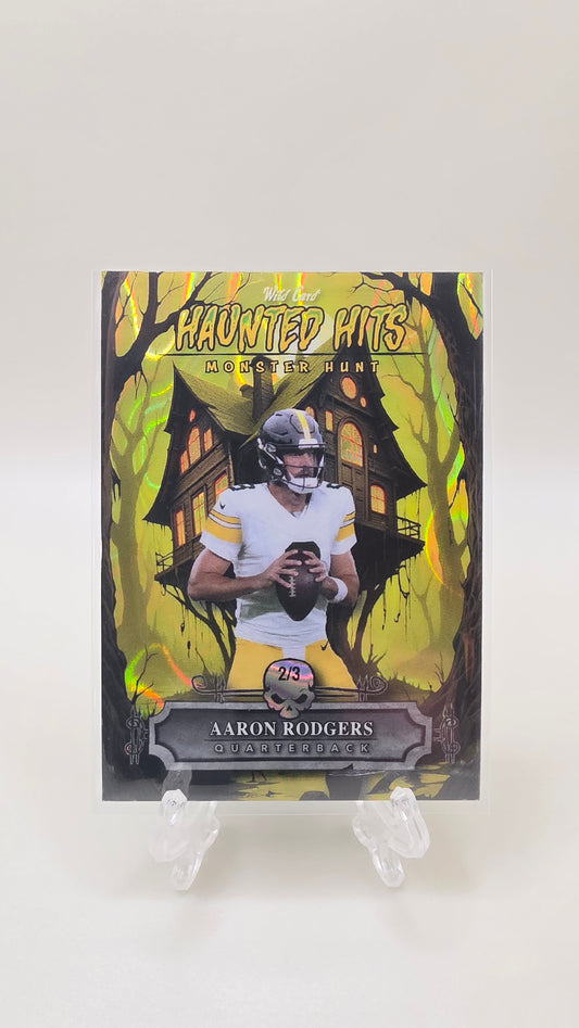 2025 Wild Card Aaron Rodgers Haunted Hits Monster Hunt Lava Yellow /3 #HHH-AR