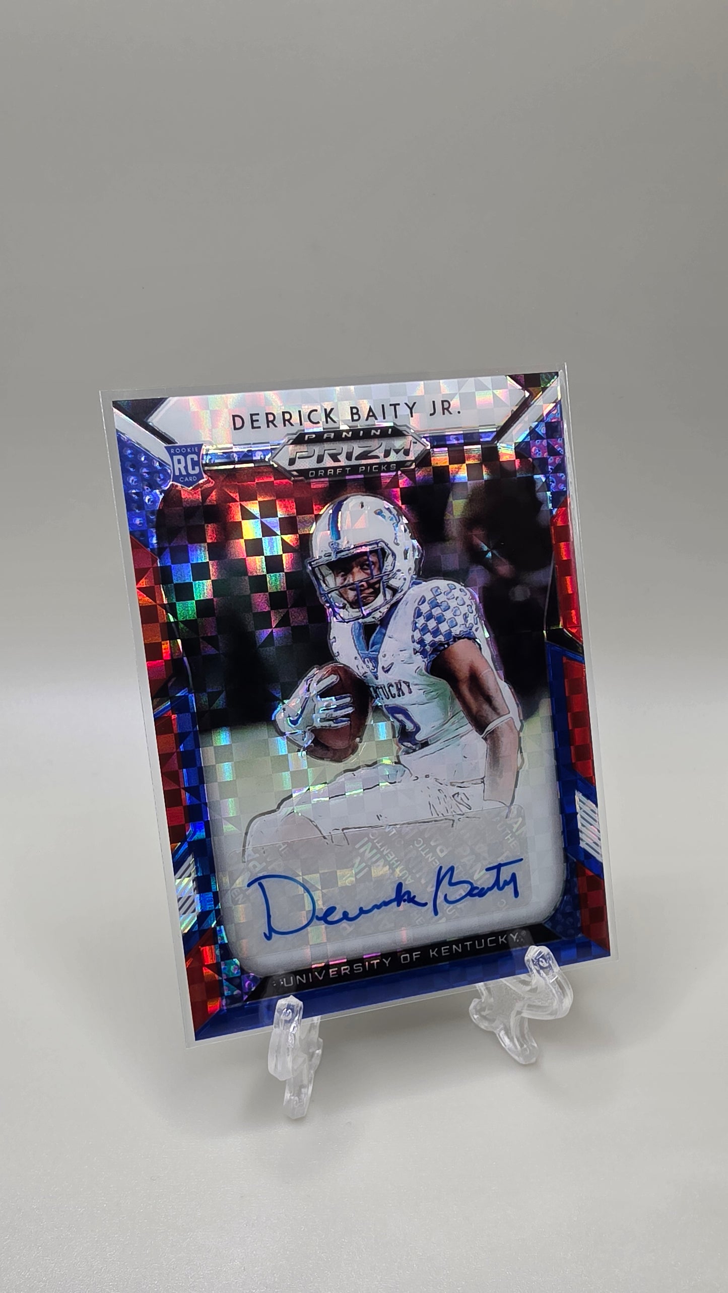 2019 Panini Prizm Derrick Baity Jr Red,White&Blue Prizm Auto #/99 Card #229