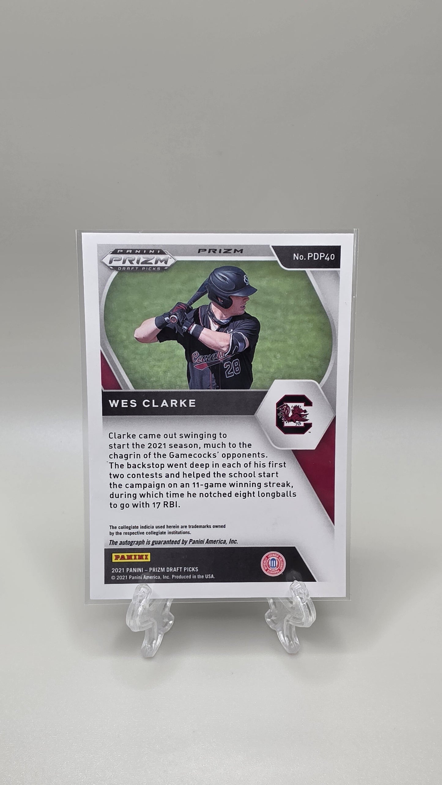 2021 Panini Prizm Draft Picks Wes Clarke Wave Auto Card # PDP40