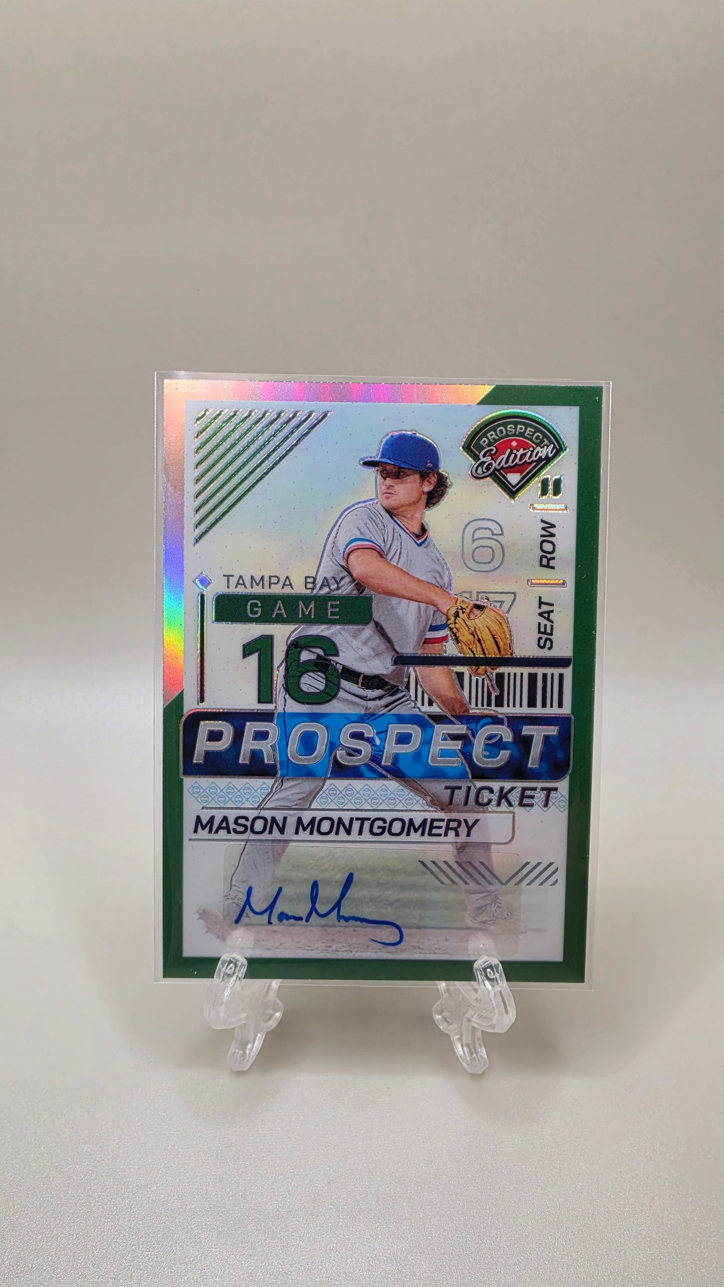 2024 Panini Prospect Edition Mason Montgomery Green Auto Card # 29
