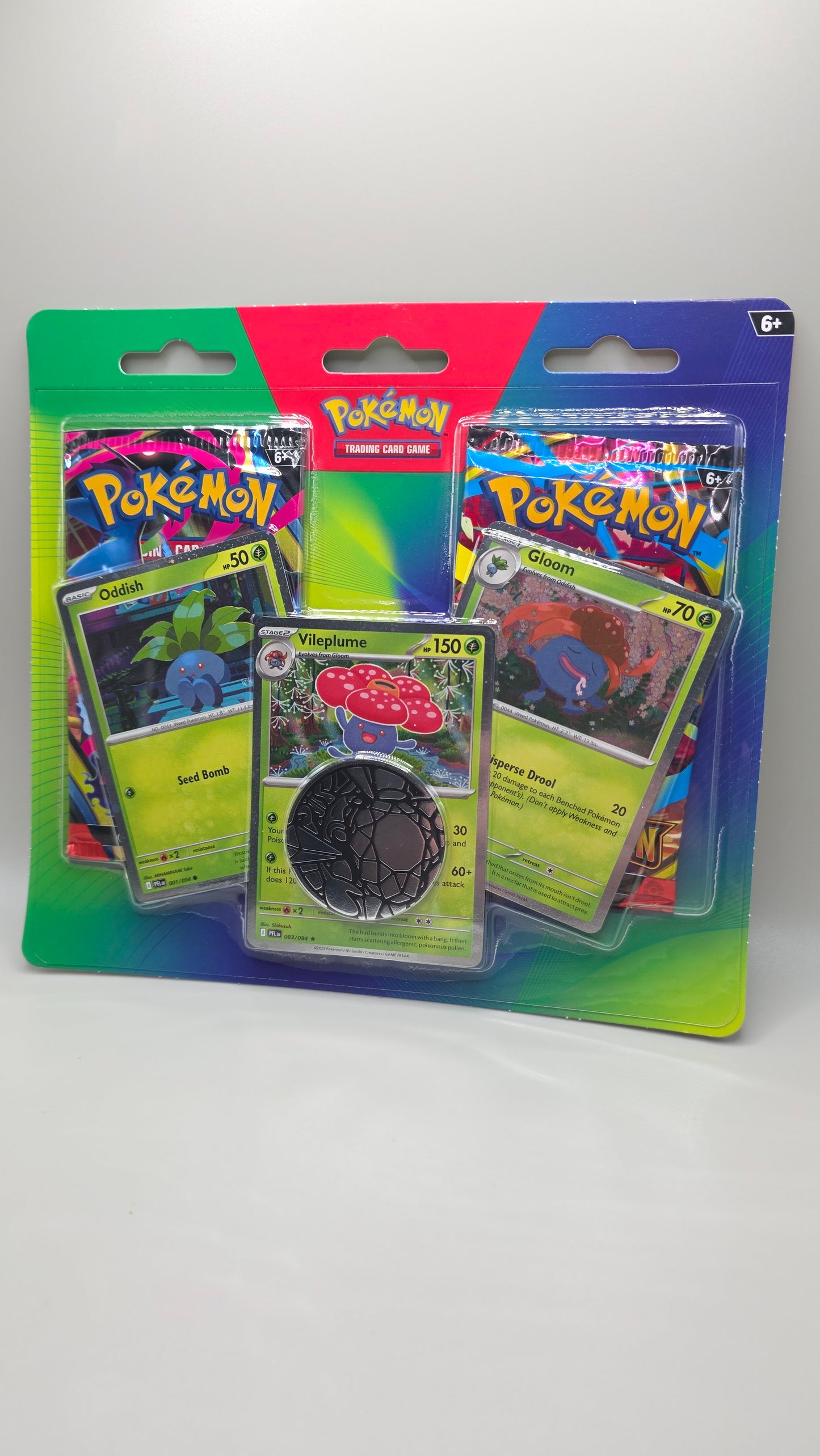 Pokemon TCG Vileplume Oddish Gloom 2 Pack Blister /w Coin Sealed
