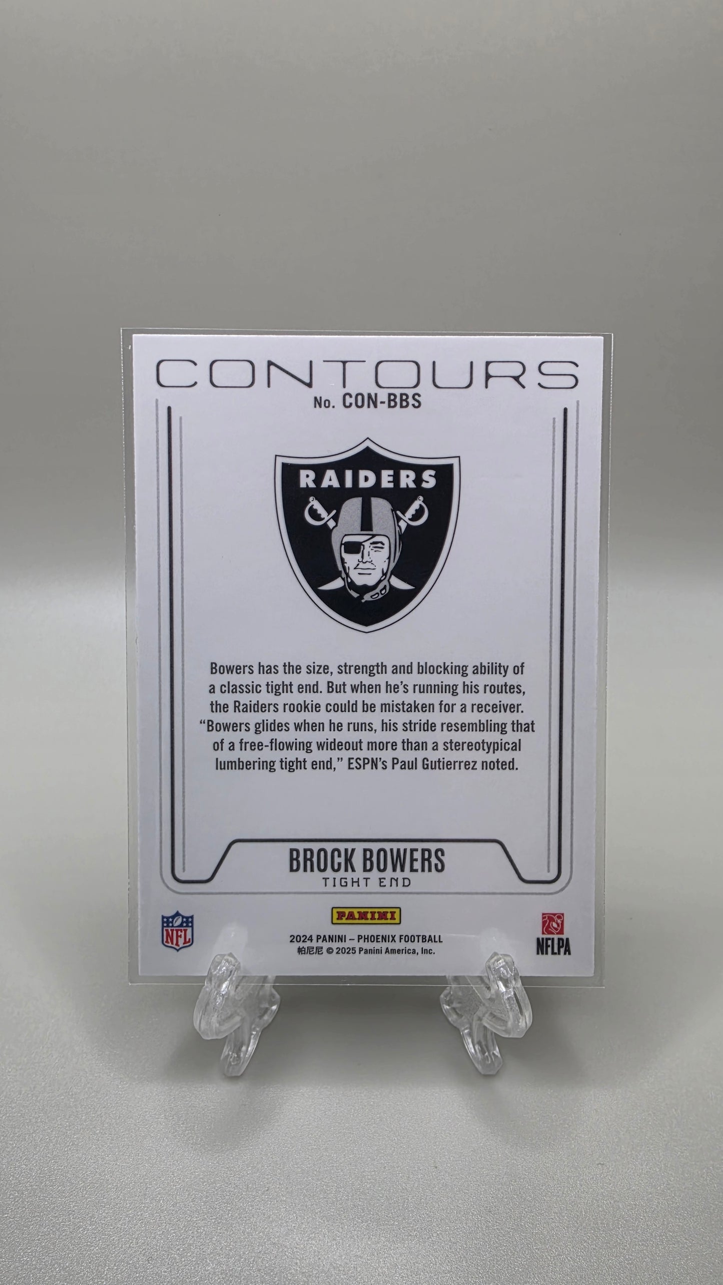2024 Panini Phoenix Contours Brock Bowers Rookie Card # CON-BBS
