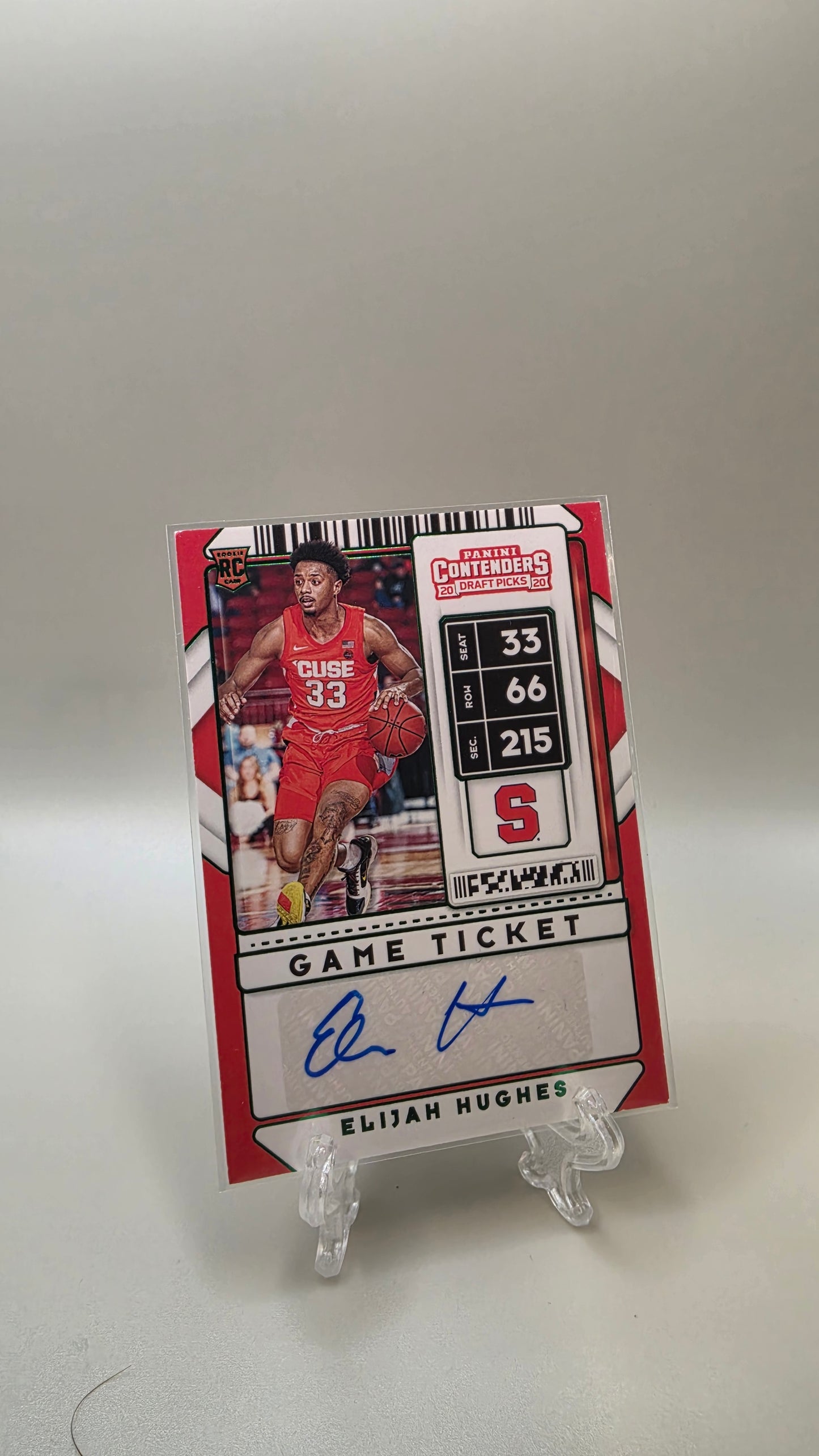 2020 Contenders Elijah Hughes Game Ticket Green RC Auto #33