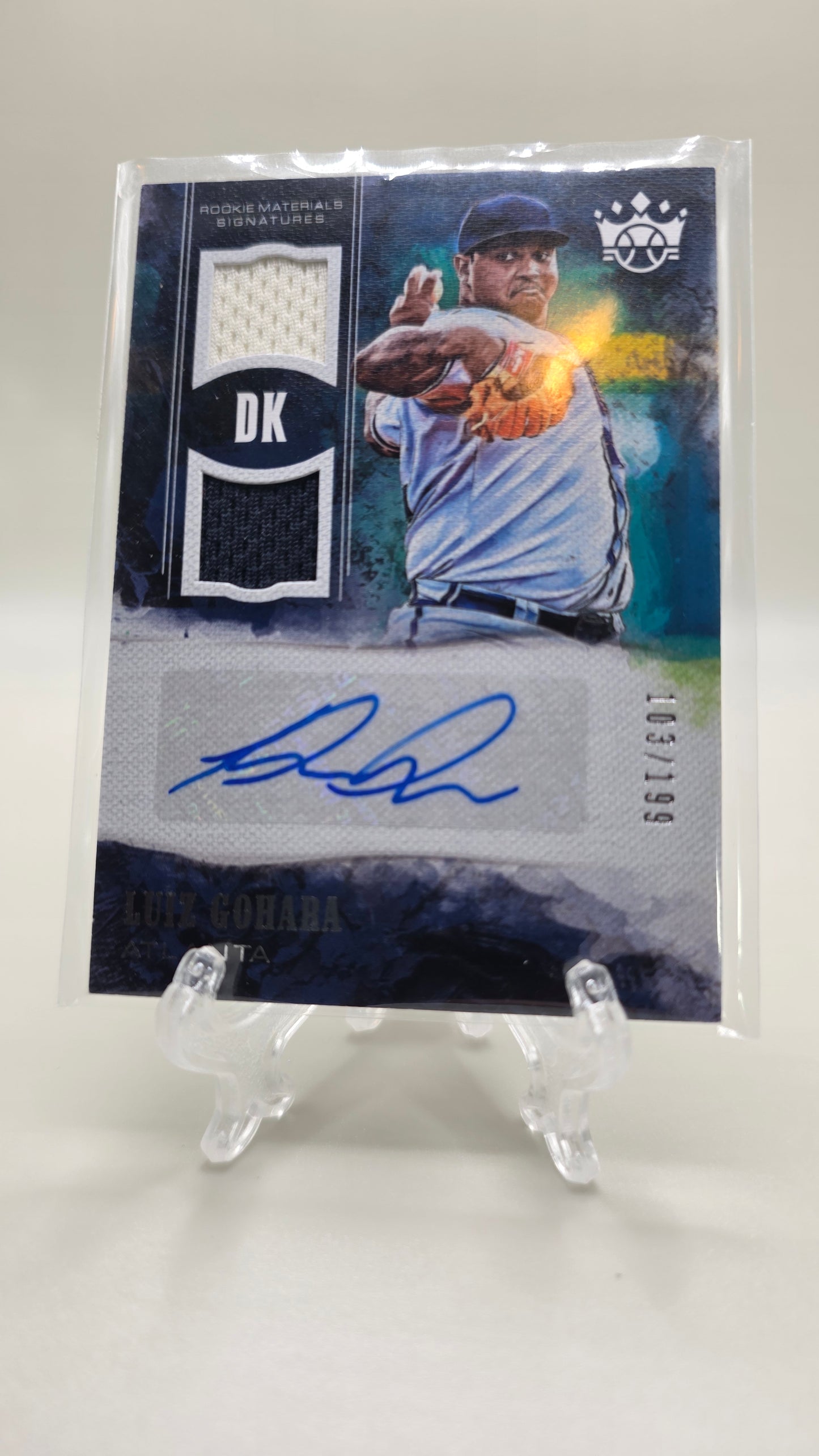 2018 Panini Diamond Kings Materials Signatures Luiz Gohara Rookie Patch Auto #103/199 Card# RMS-LG