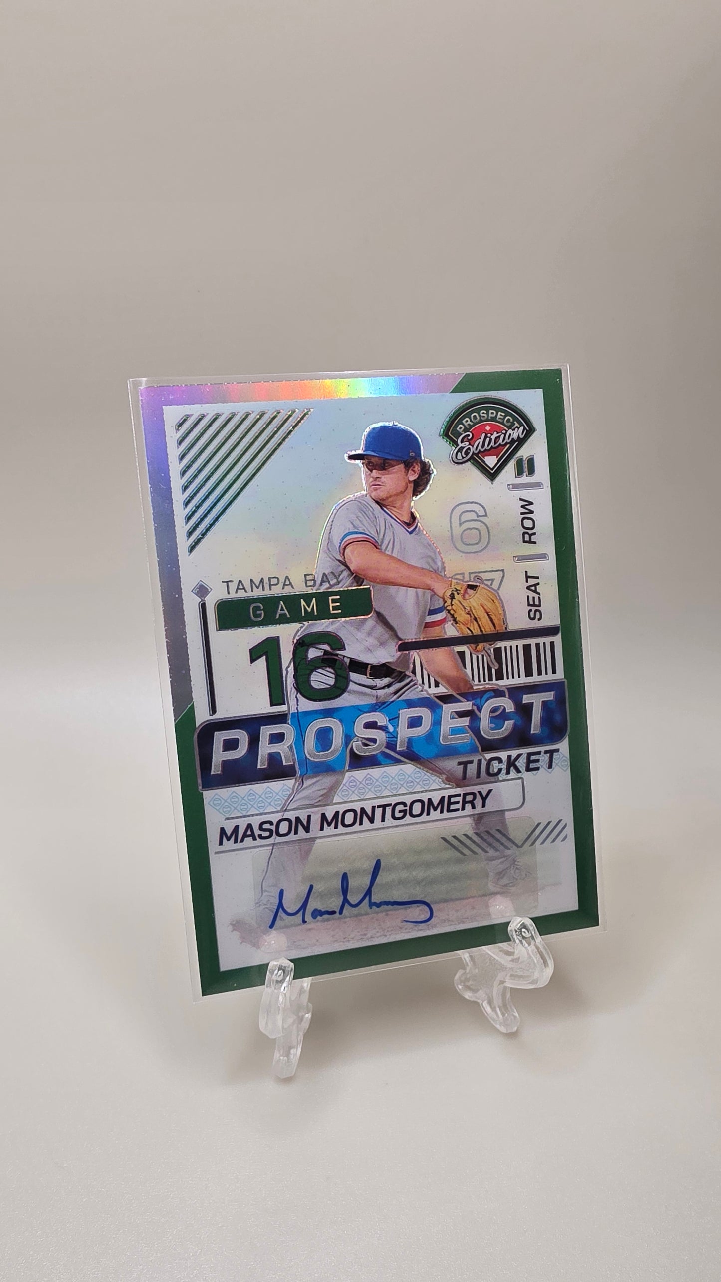 2024 Panini Prospect Edition Mason Montgomery Green Auto Card # 29