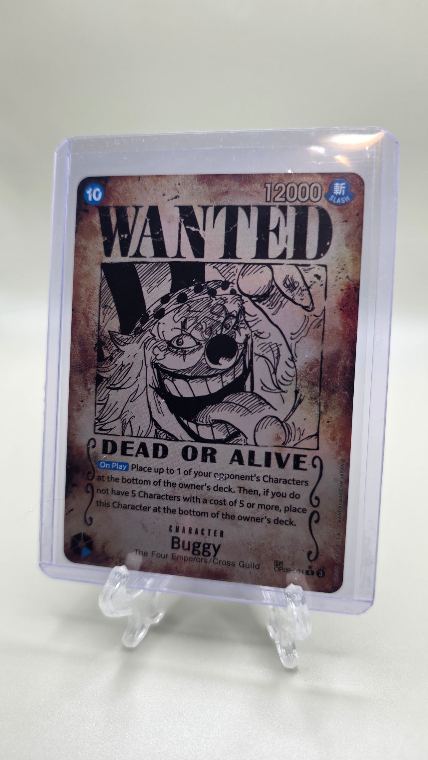 Buggy OP09-051 R⭐ Alt Art Wanted Poster One Piece TCG (Emperors in the New World Set) English