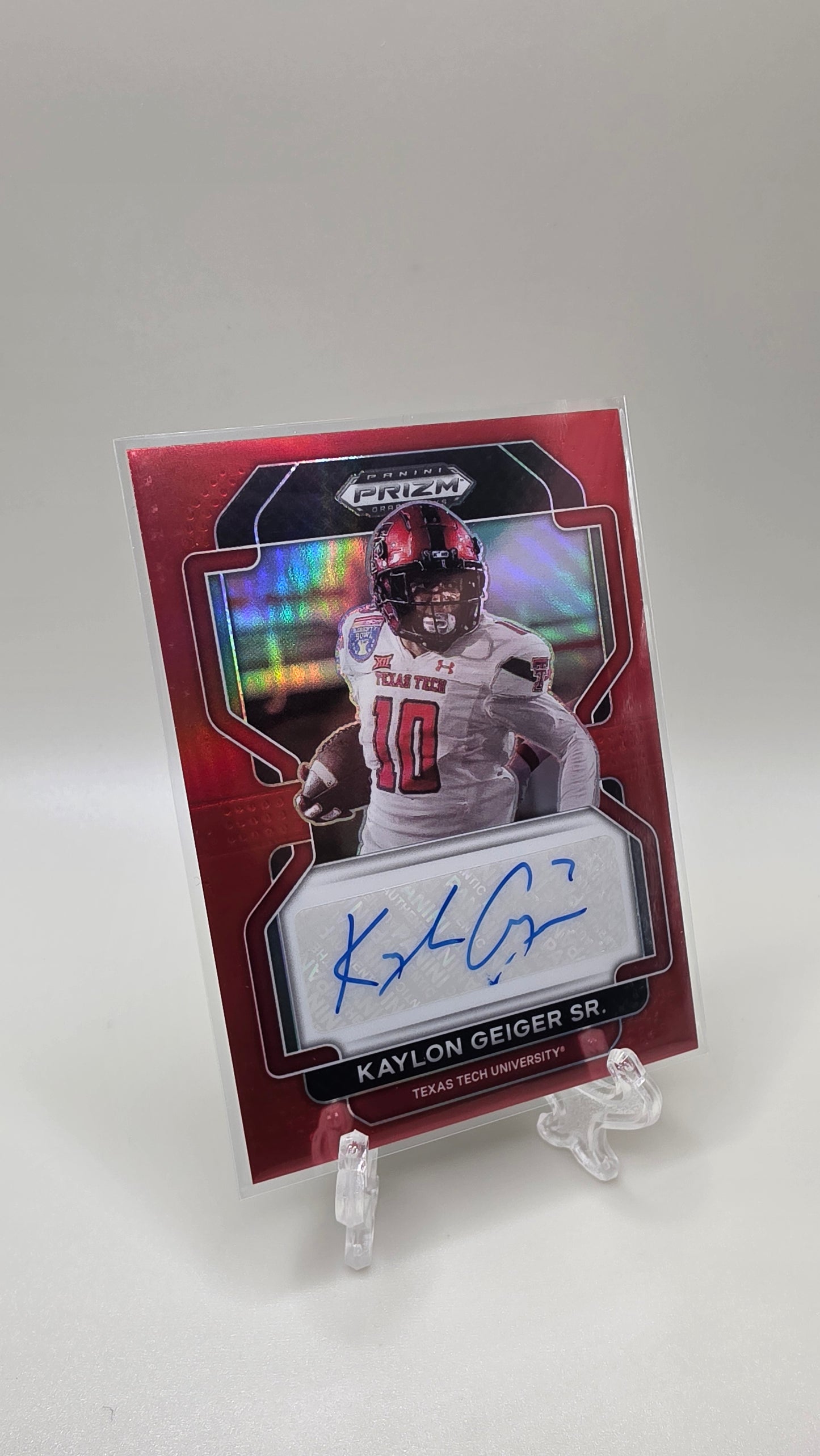 2022 Prizm Draft Picks Kaylon Geiger Sr. Red Auto /199 #RA-KGE