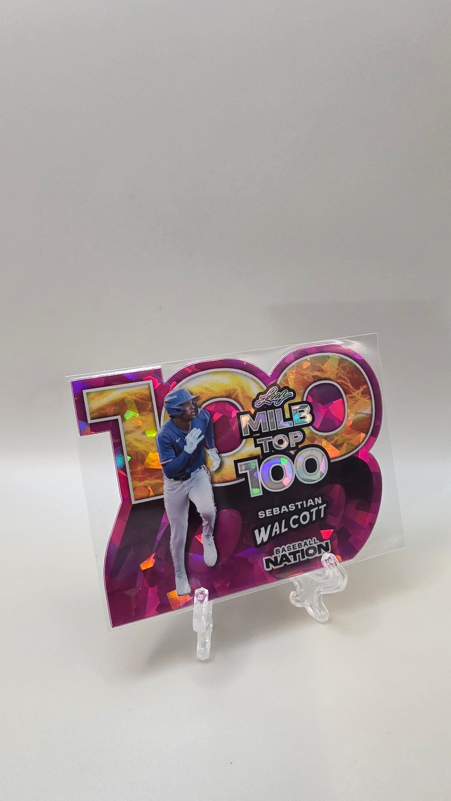 2025 Leaf Sebastian Walcott MILB Top 100 Pink Die Cut /6 #MB-58