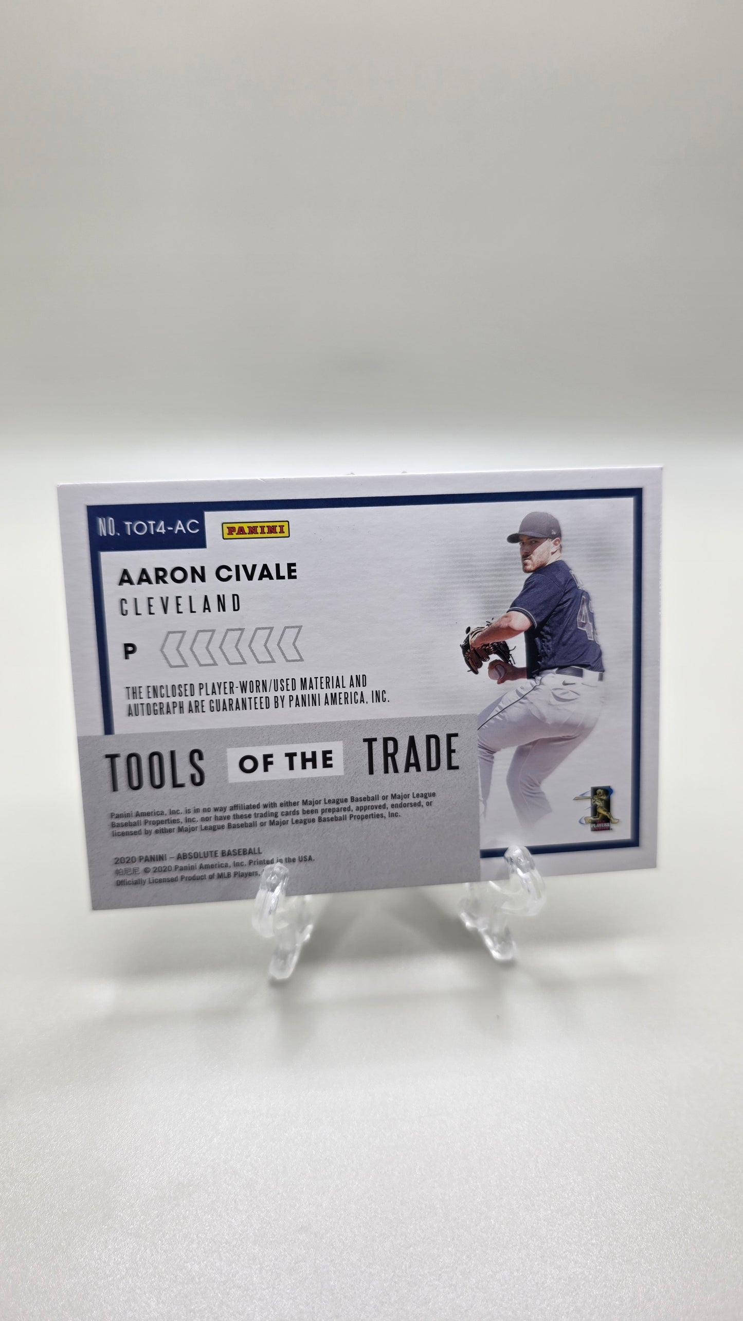 2020 Absolute Baseball Tools of the Trade Aaron Civale Patch Auto #/75 Card #TOT4-AC