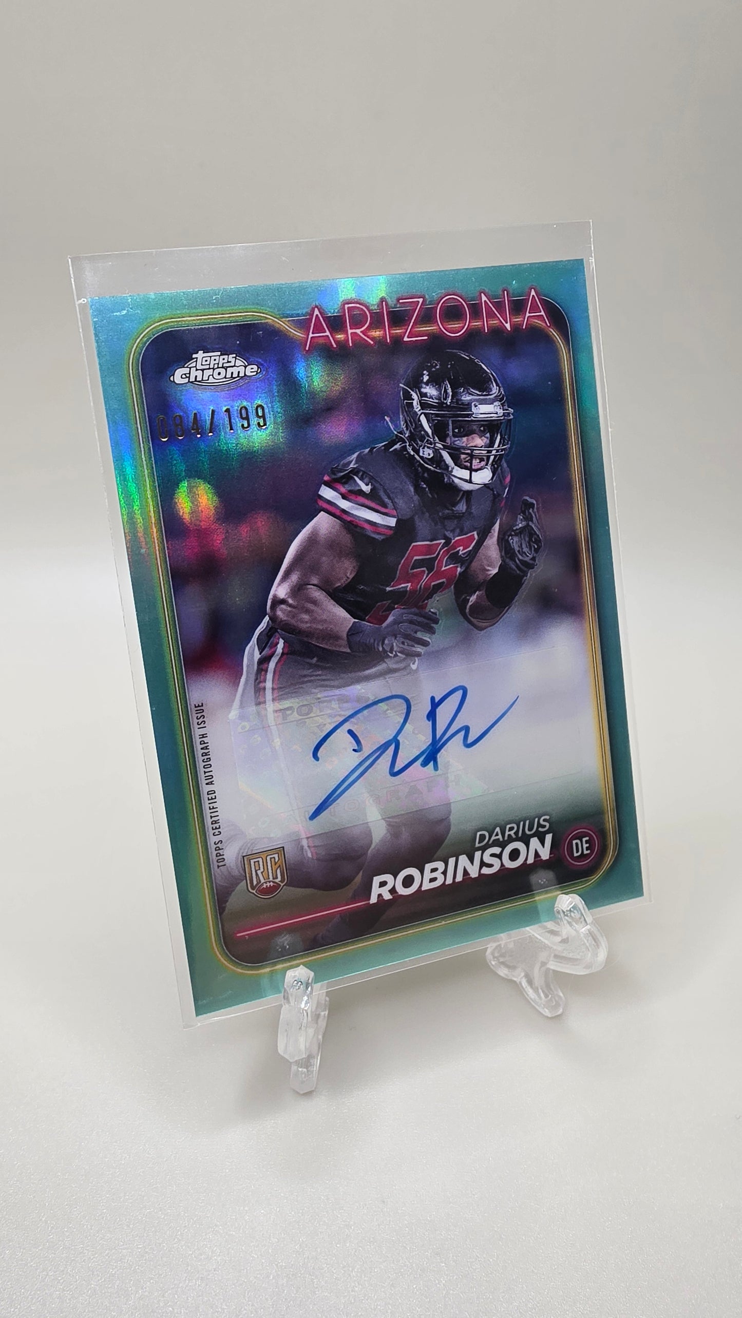 2024 Topps Chrome Darius Robinson Aqua Rookie Refractor Auto /199 #RA-DRO