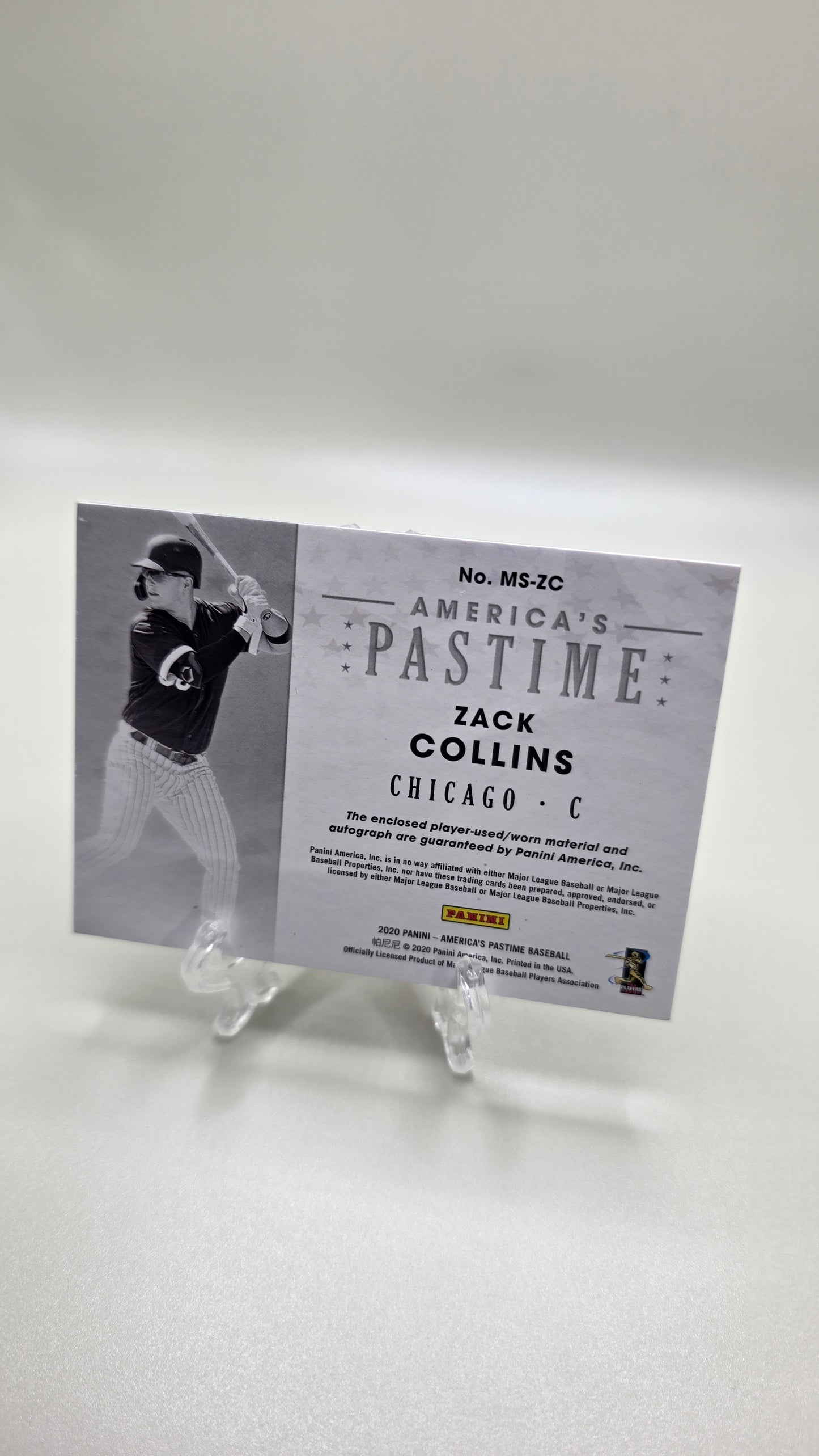 2020 America's Pastime Baseball Zack Collins Patch Auto # /99 Card #MS-ZC