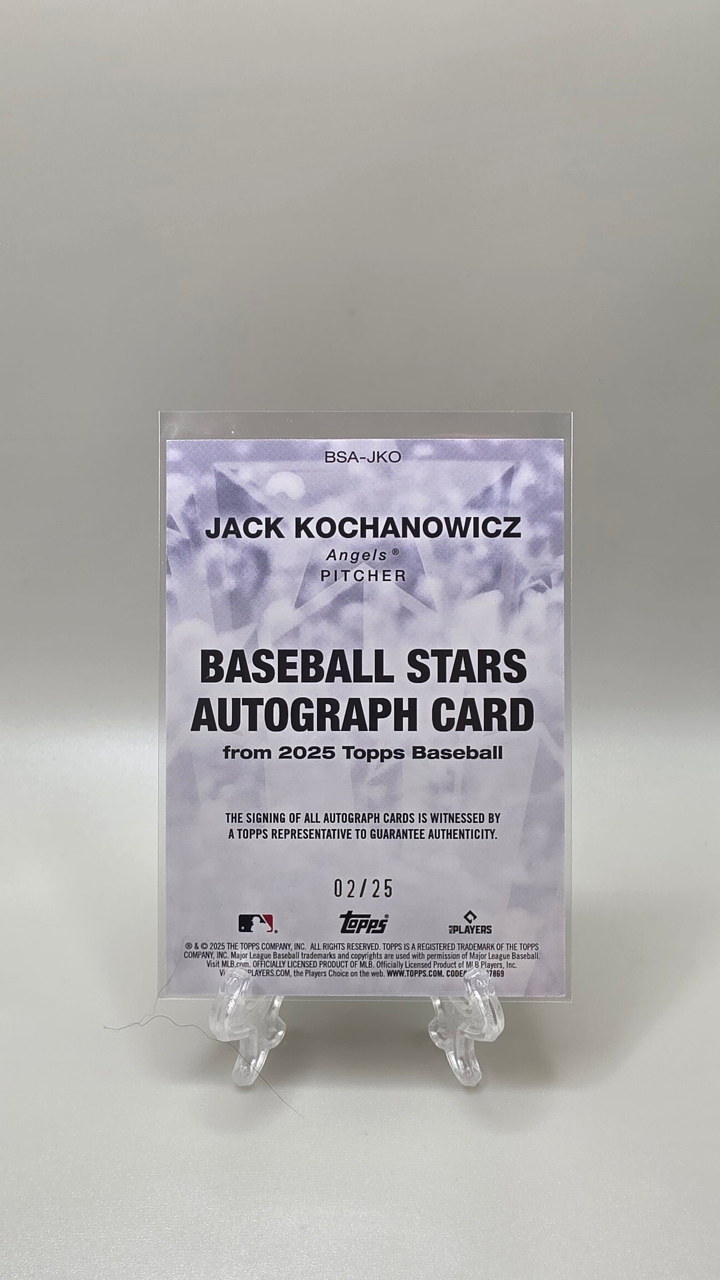 2025 Topps Baseball Jack Kochanowicz Rookie Auto Orange #/25 Card # BSA-JKO