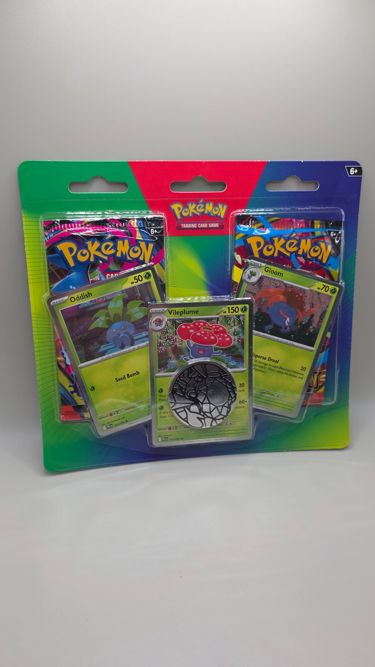 Pokemon TCG Vileplume Oddish Gloom 2 Pack Blister /w Coin Sealed
