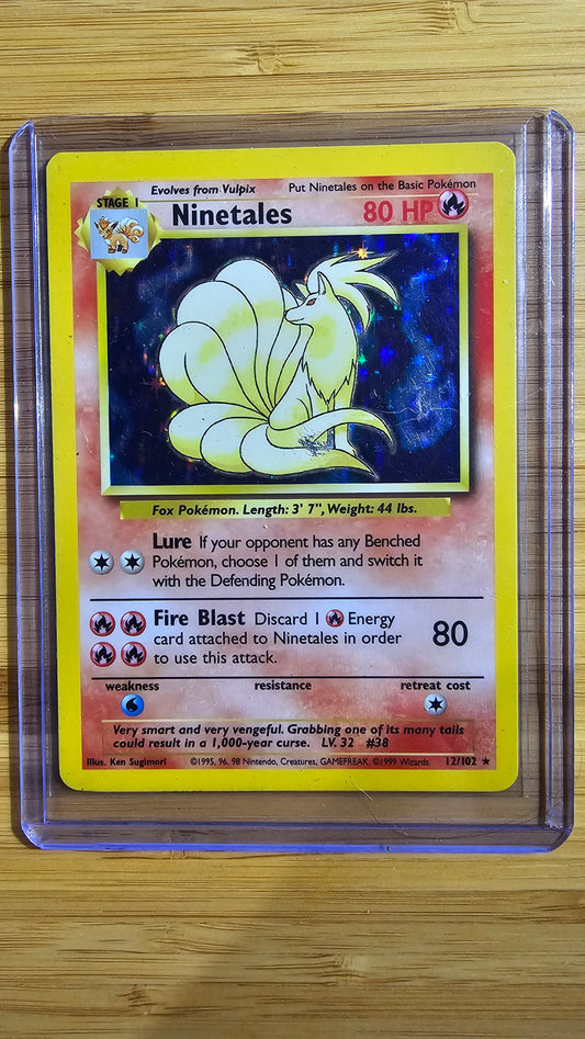 Ninetales – 12/102 – Base Set (Holo Rare Vintage WOTC Pokémon Card)