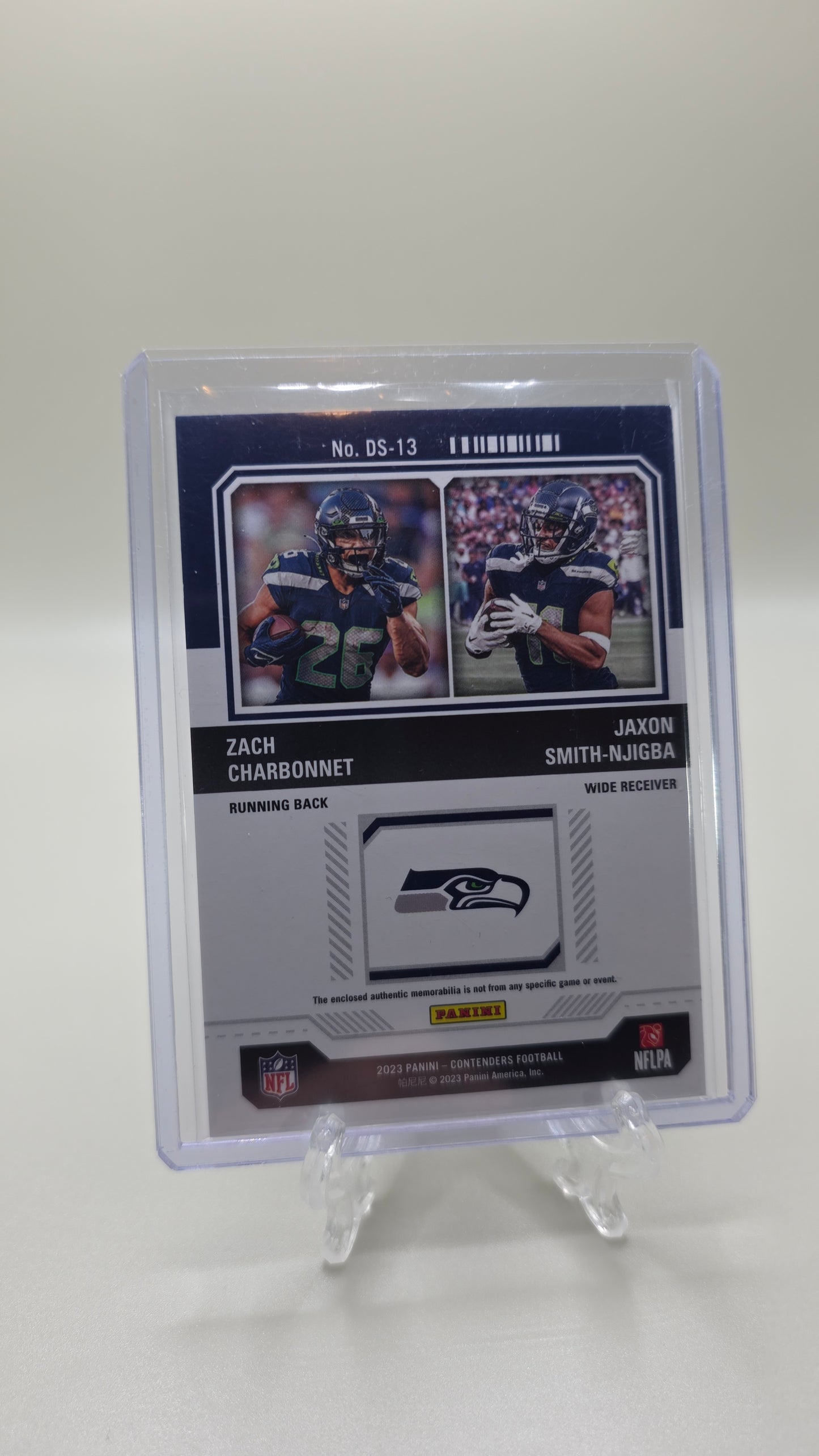 Zach Charbonnet & Jaxon Smith-Njigba Rookie Ticket Jersey Card #DS-13