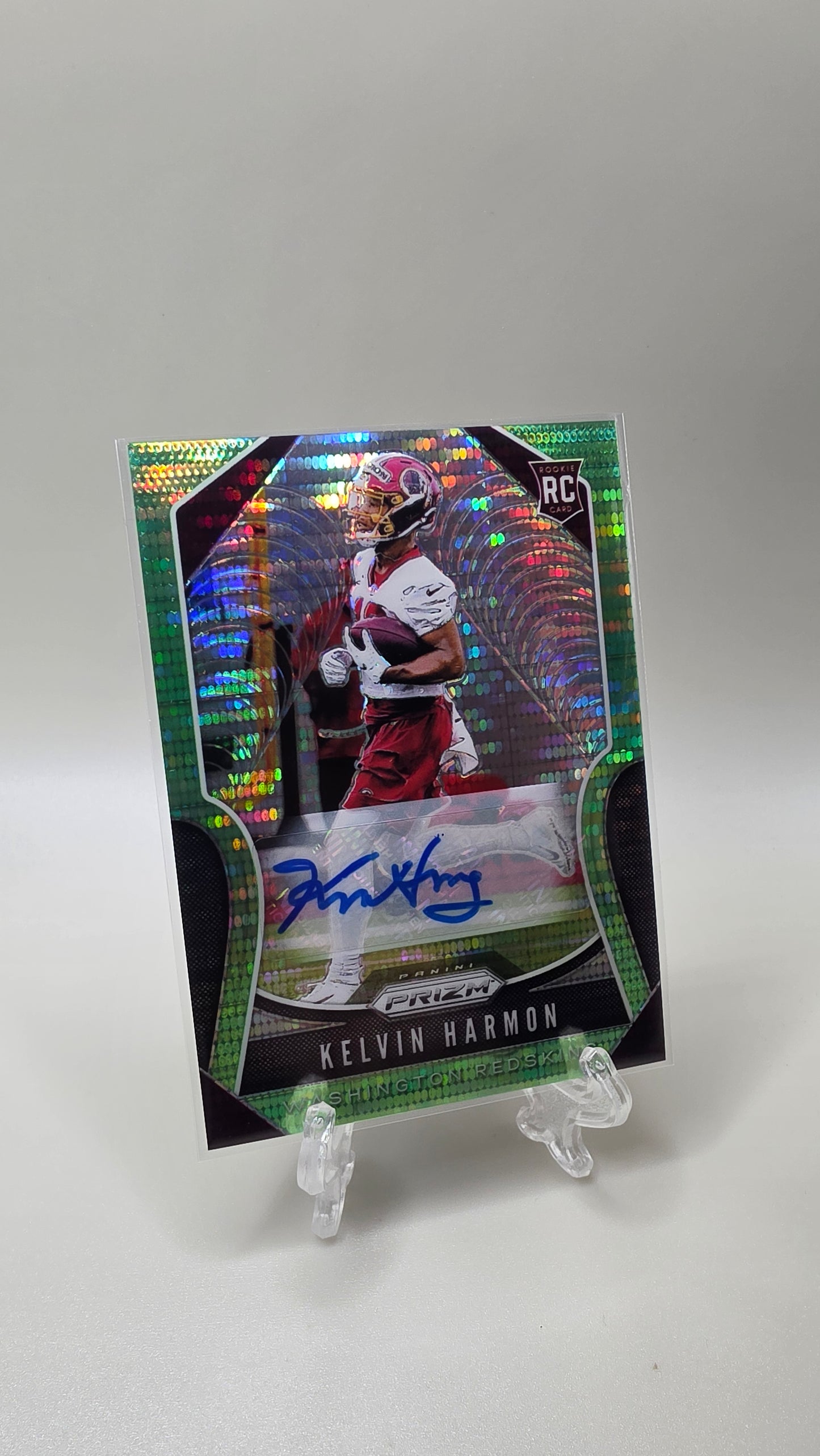 2019 Panini Prizm Kelvin Harmon Green Prizm Rookie Auto Card #363