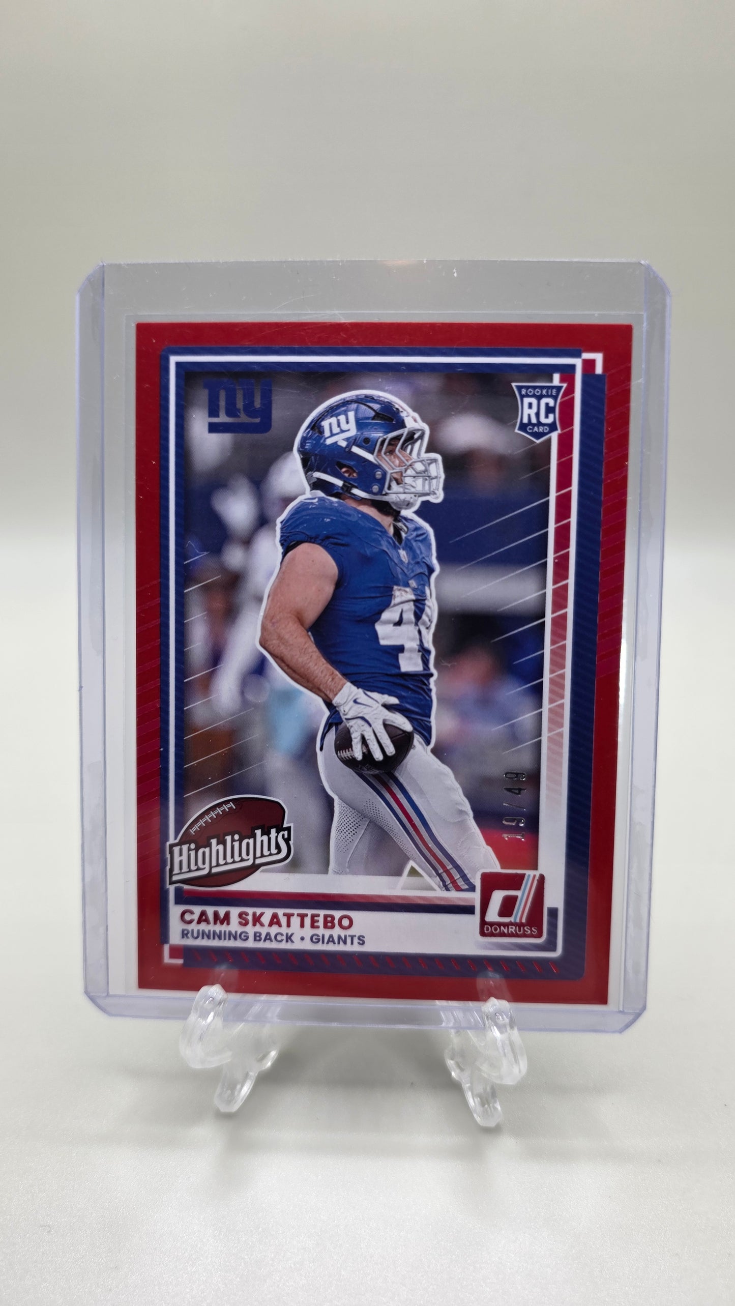 2025 Donruss Cam Skattebo Highlights Rookie Card No.DRH-84 Red #/49